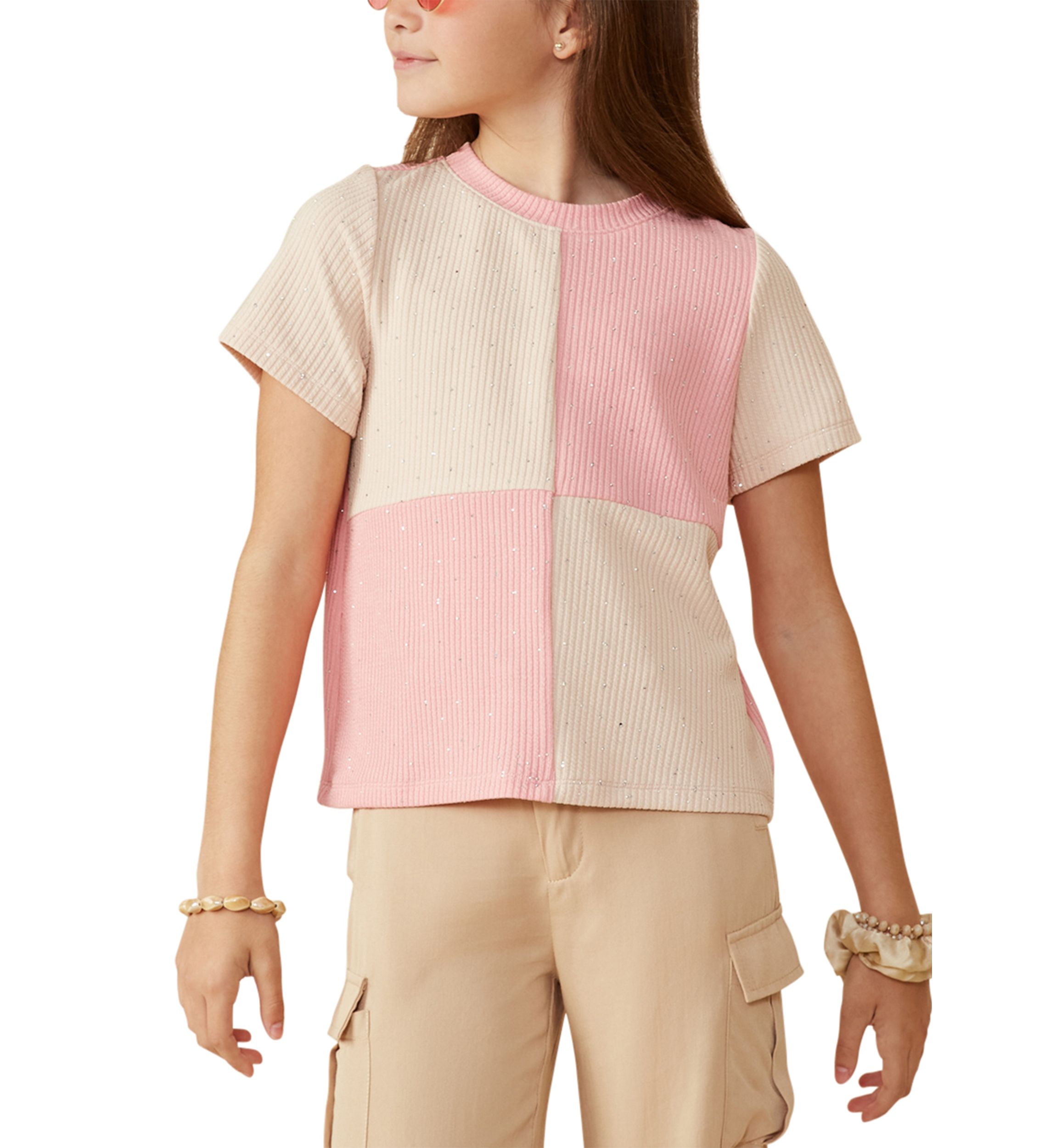 Girls 7-16 Patch Contrast Top