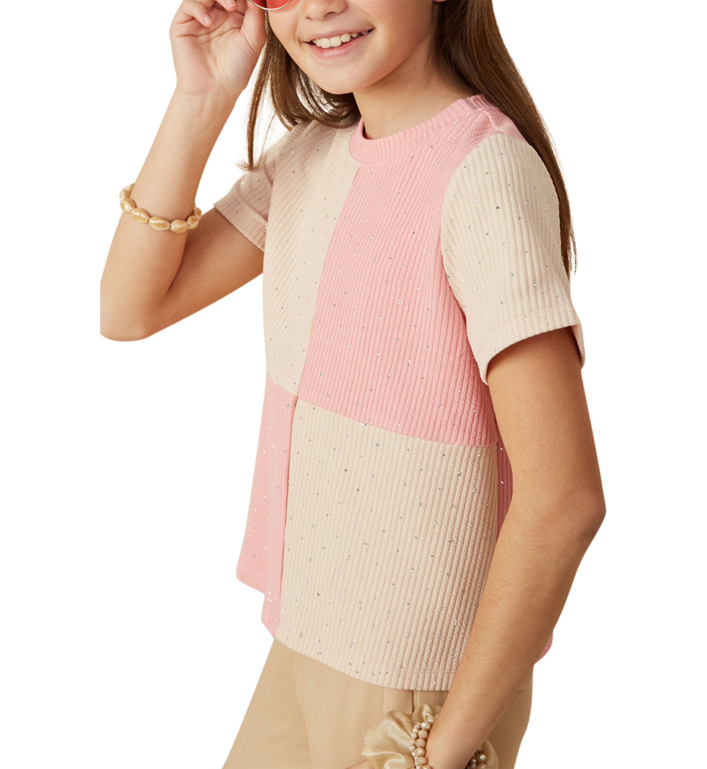 Girls 7-16 Patch Contrast Top