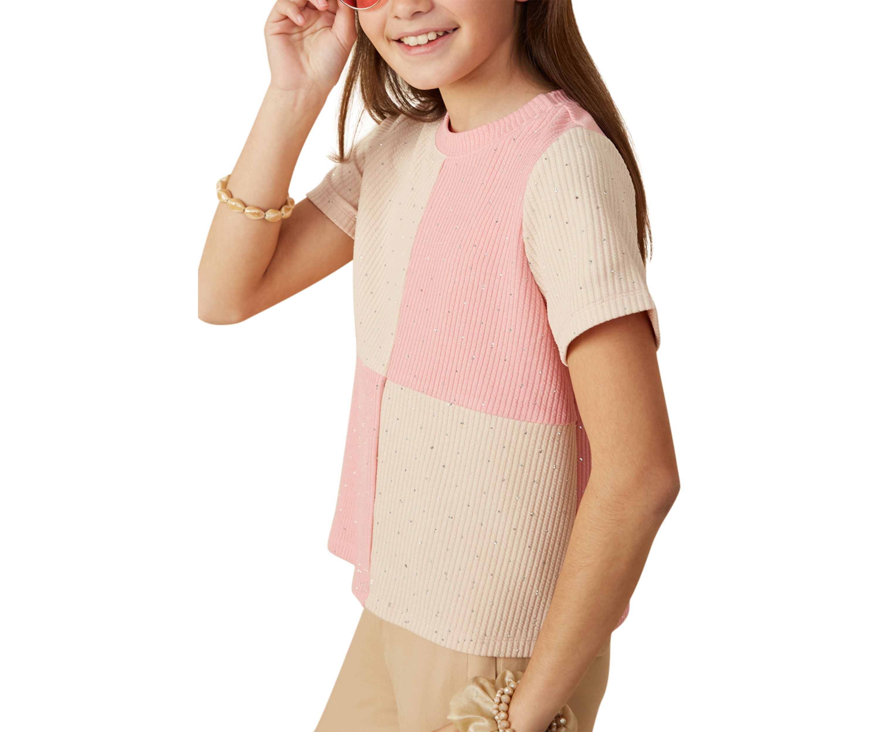 Girls 7-16 Patch Contrast Top
