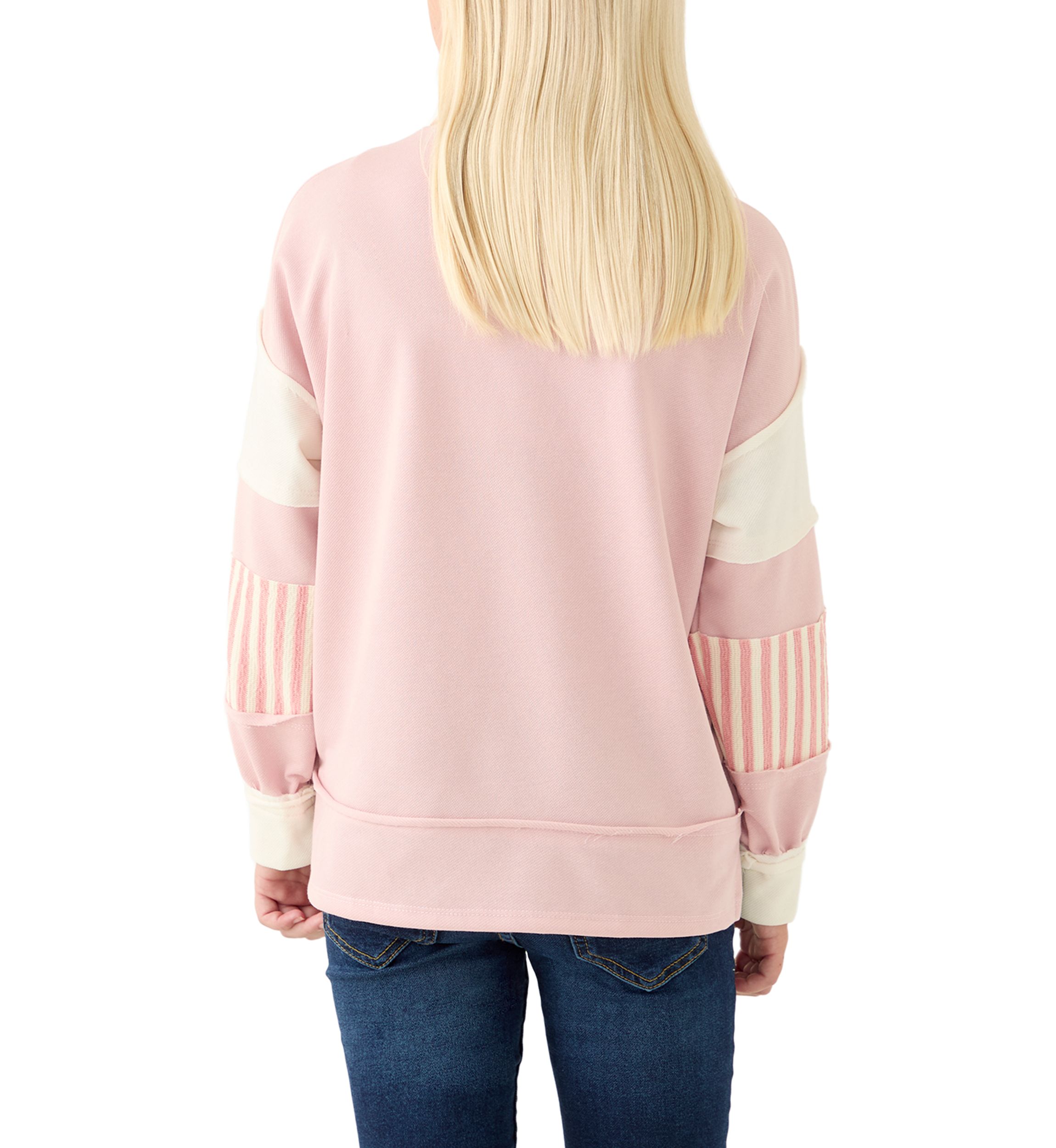 Girls 7-16 Mixed Media Pullover