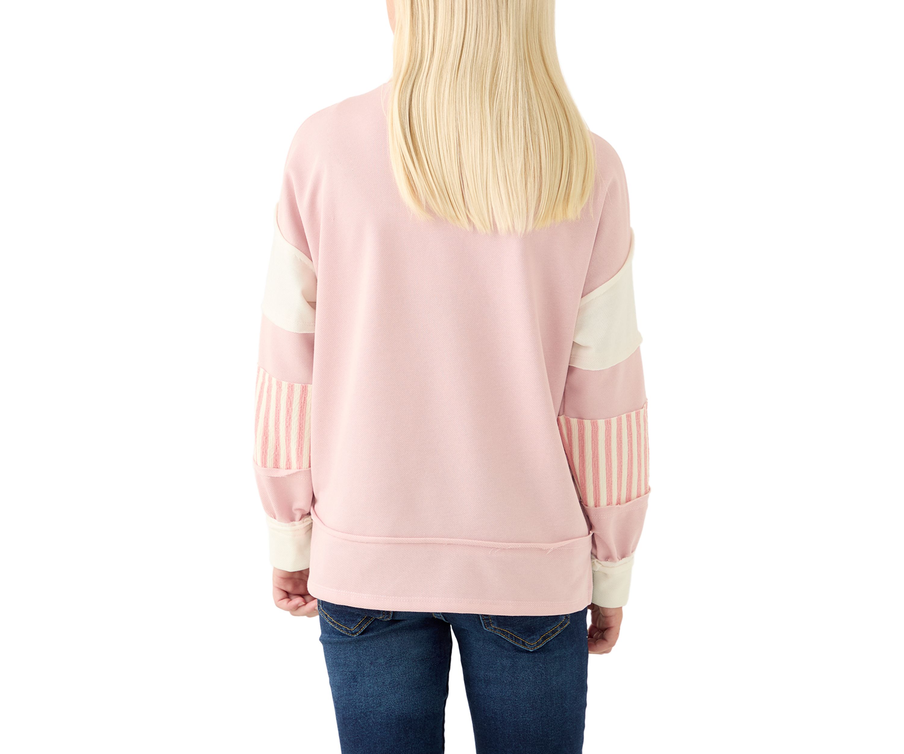 Girls 7-16 Mixed Media Pullover