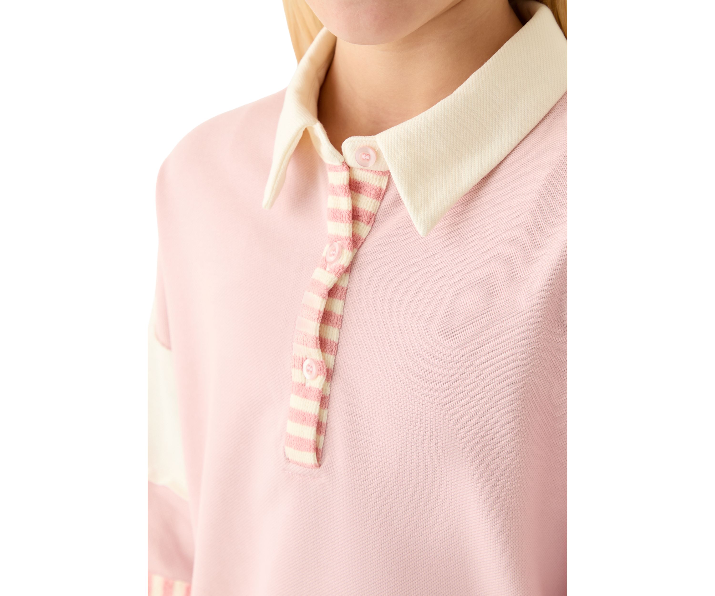 Girls 7-16 Mixed Media Pullover