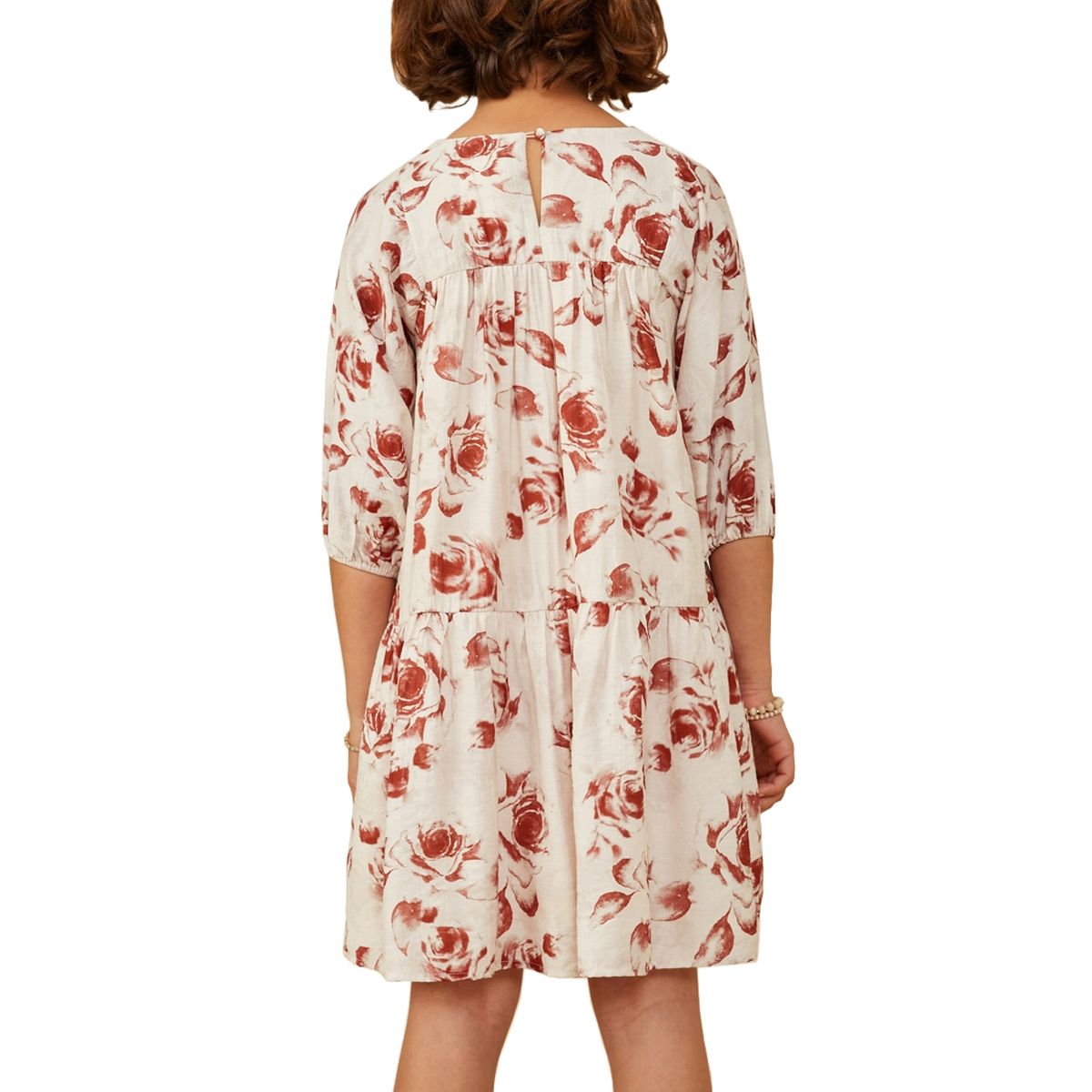 Girls 7-16 Antique Floral Print Tiered Dress