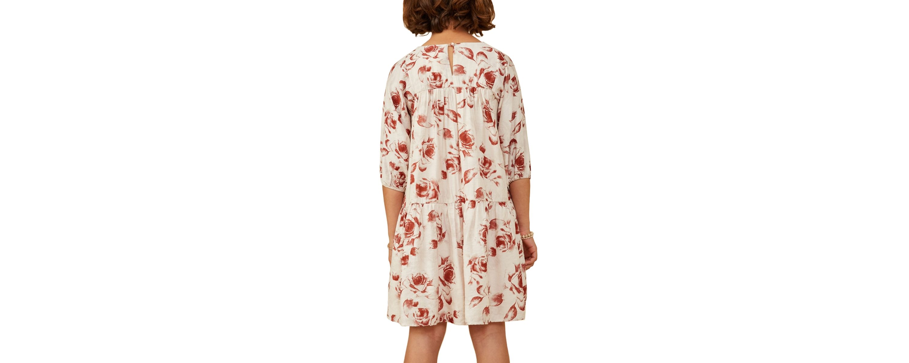 Girls 7-16 Antique Floral Print Tiered Dress