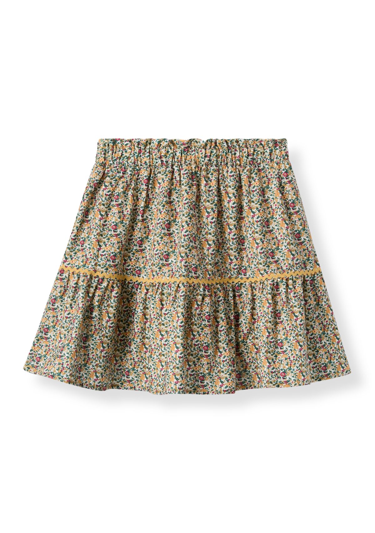 Girls 7-16 Wavy Twill Trimmed Print Skirt
