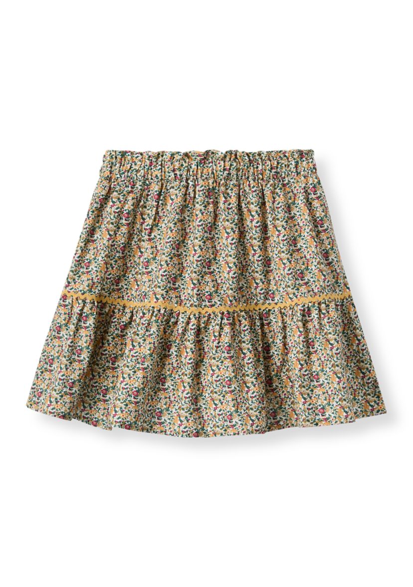 Girls 7-16 Wavy Twill Trimmed Print Skirt
