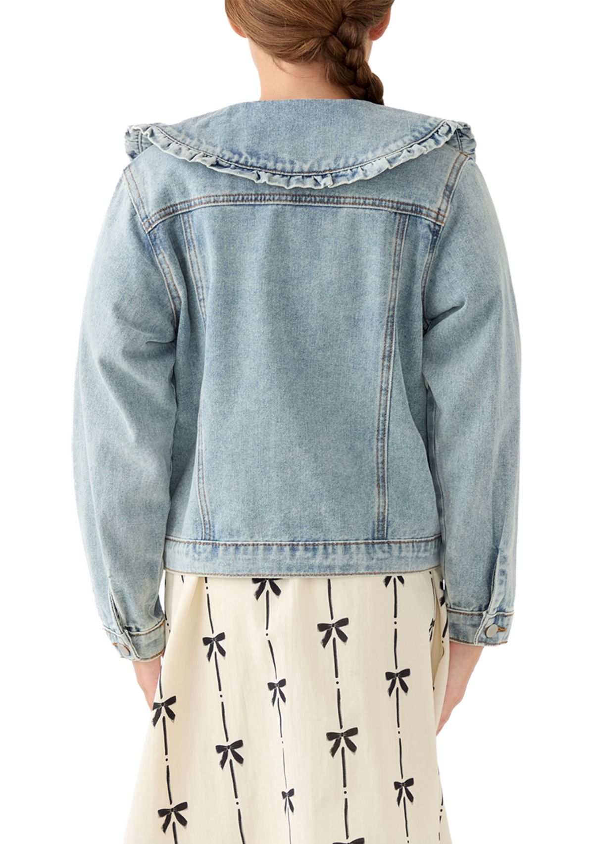 Girls 7-16 Exaggerated Ruffle Collar Jacket