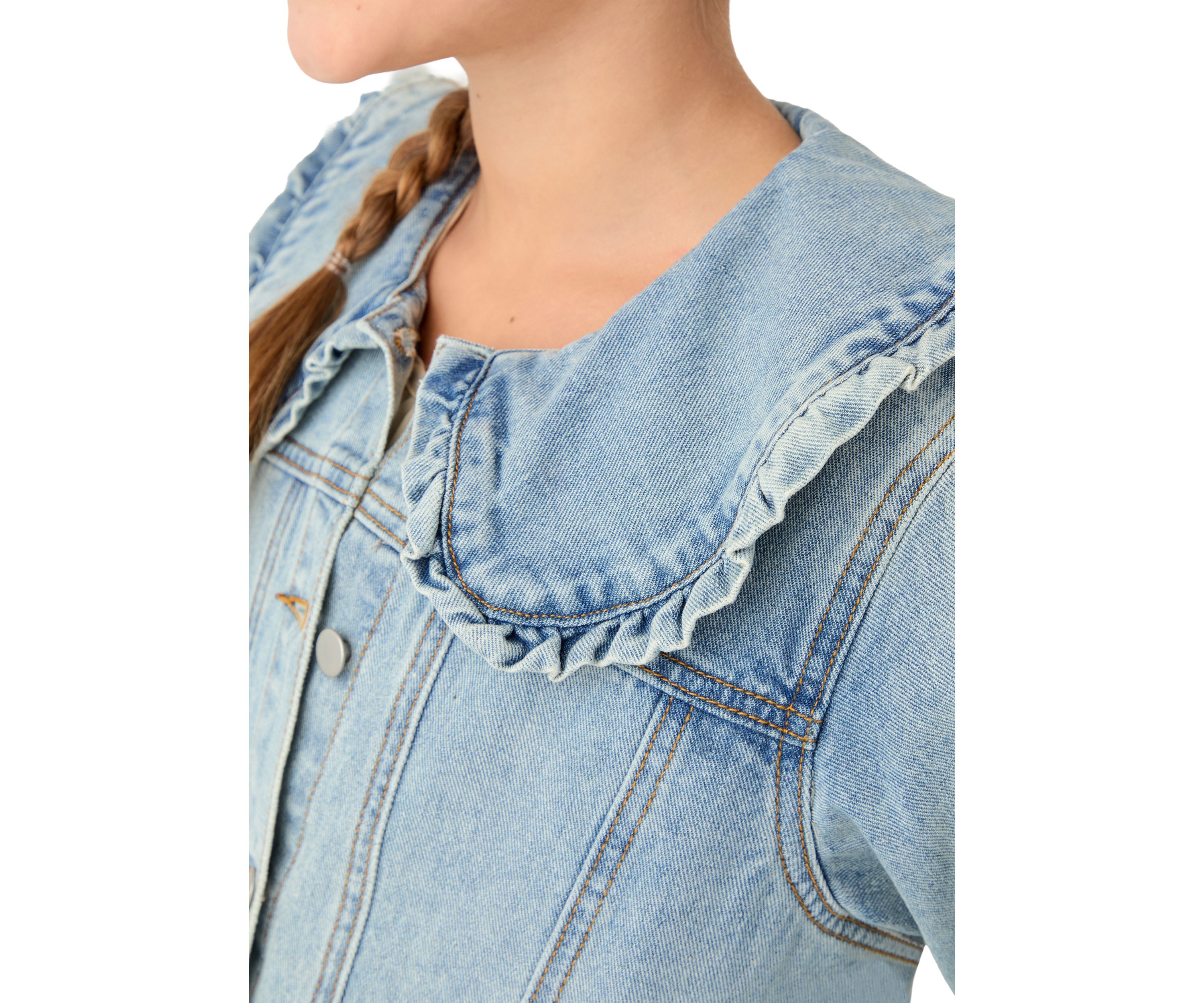 Girls 7-16 Exaggerated Ruffle Collar Jacket