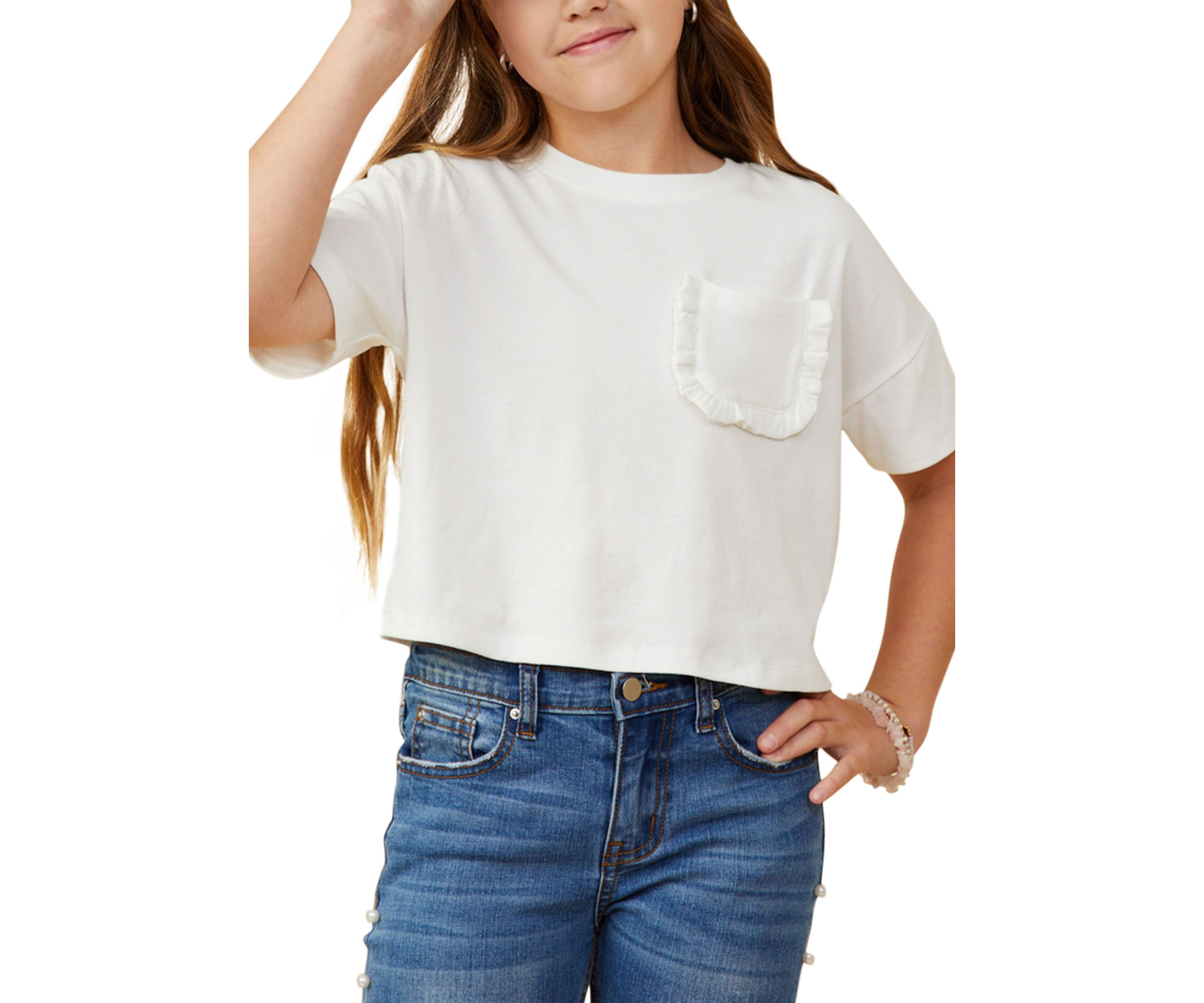 Girls 7-16 Pocket T-Shirt 