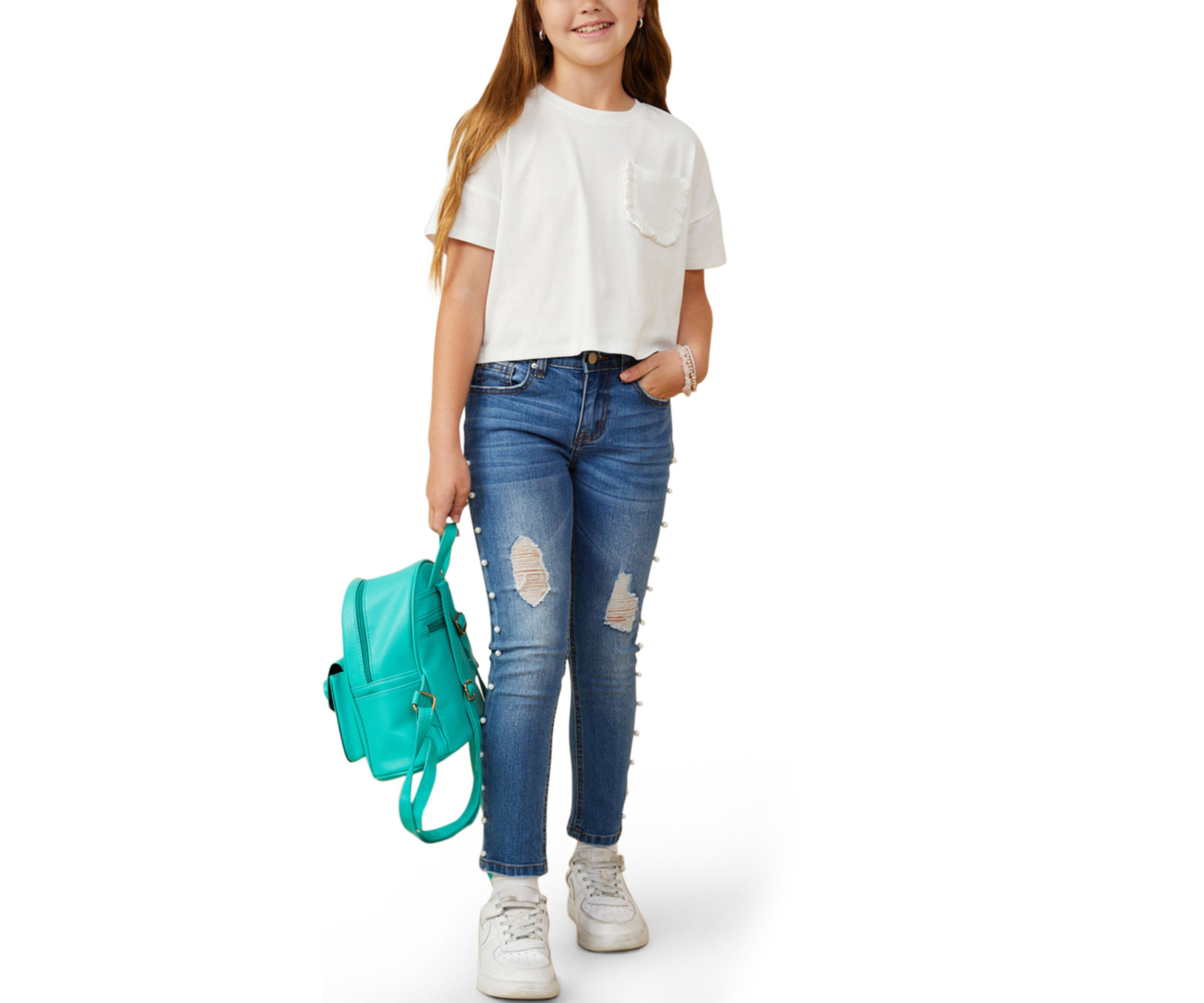 Girls 7-16 Pocket T-Shirt 