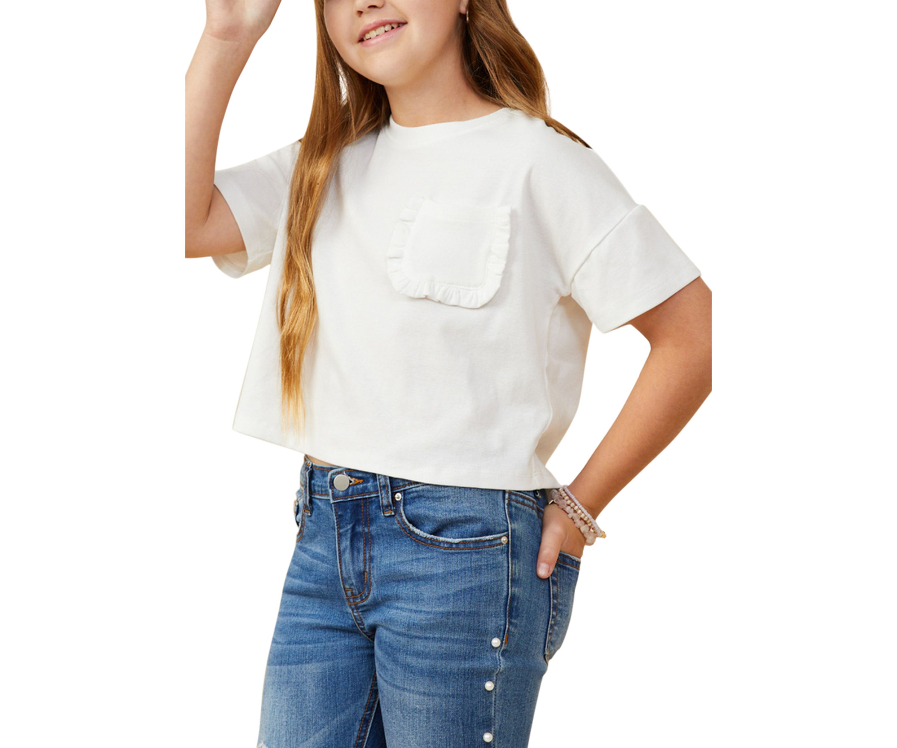 Girls 7-16 Pocket T-Shirt 