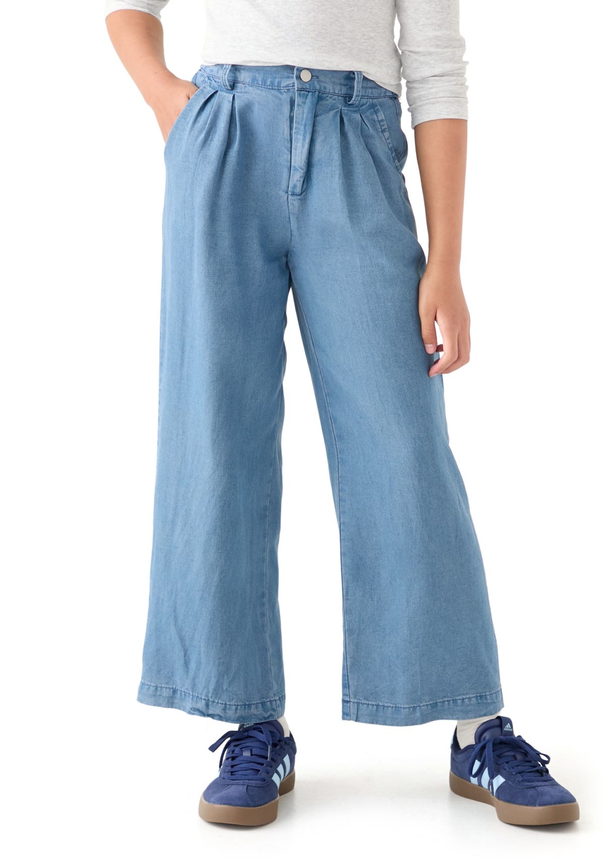 Girls 7-16 Pleated Detail Wide Leg Pants