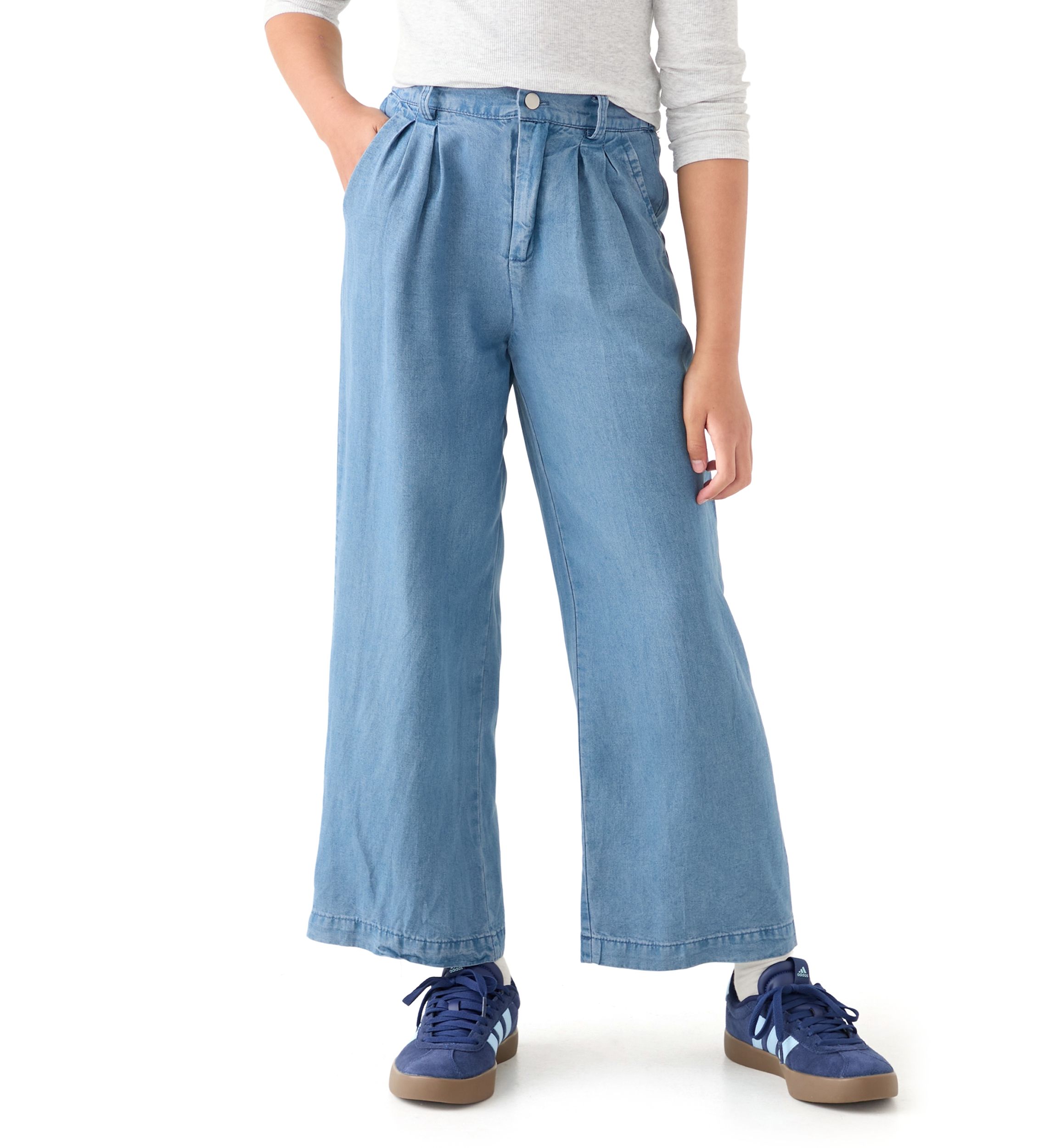 Girls 7-16 Pleated Detail Wide Leg Pants