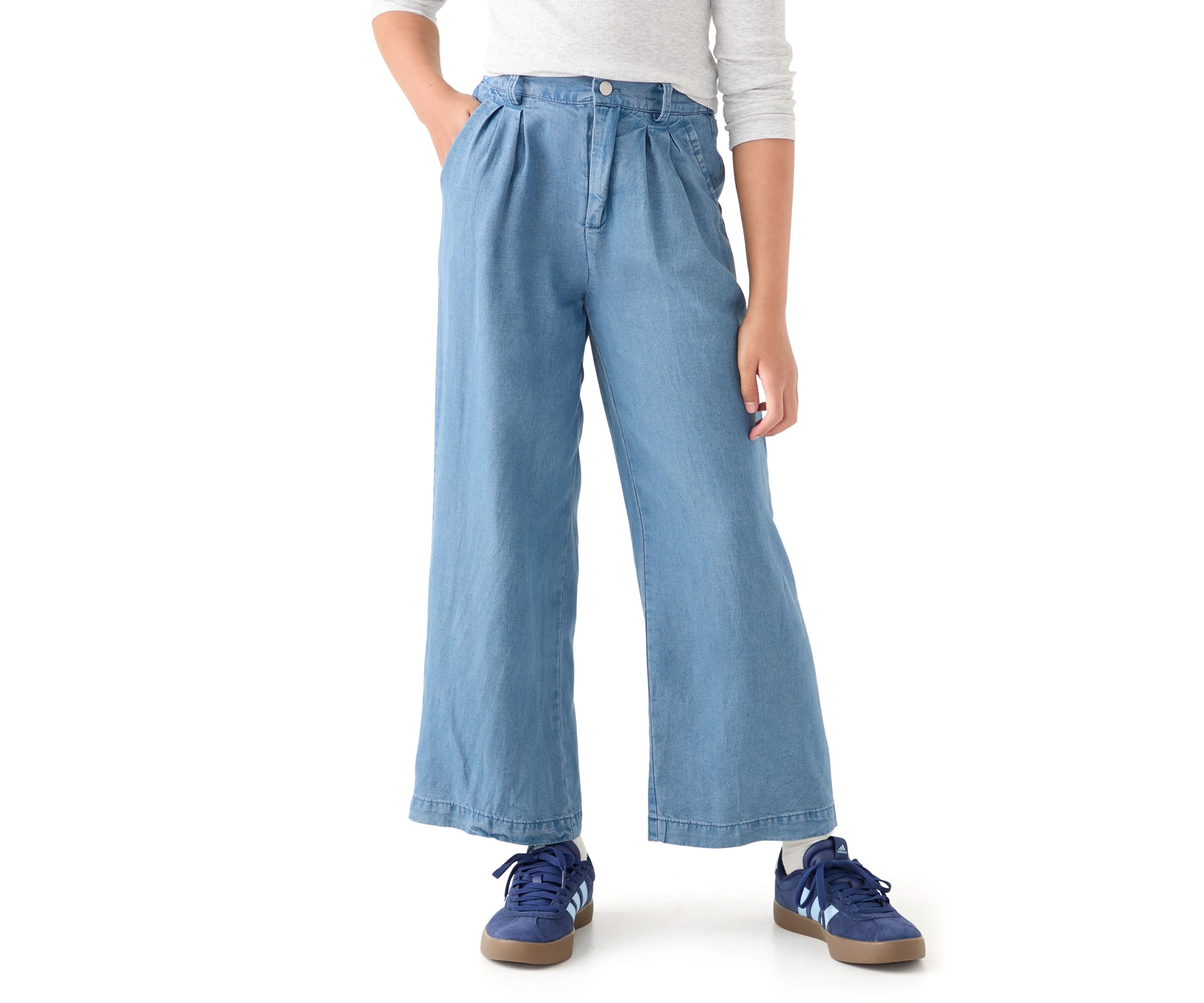 Girls 7-16 Pleated Detail Wide Leg Pants