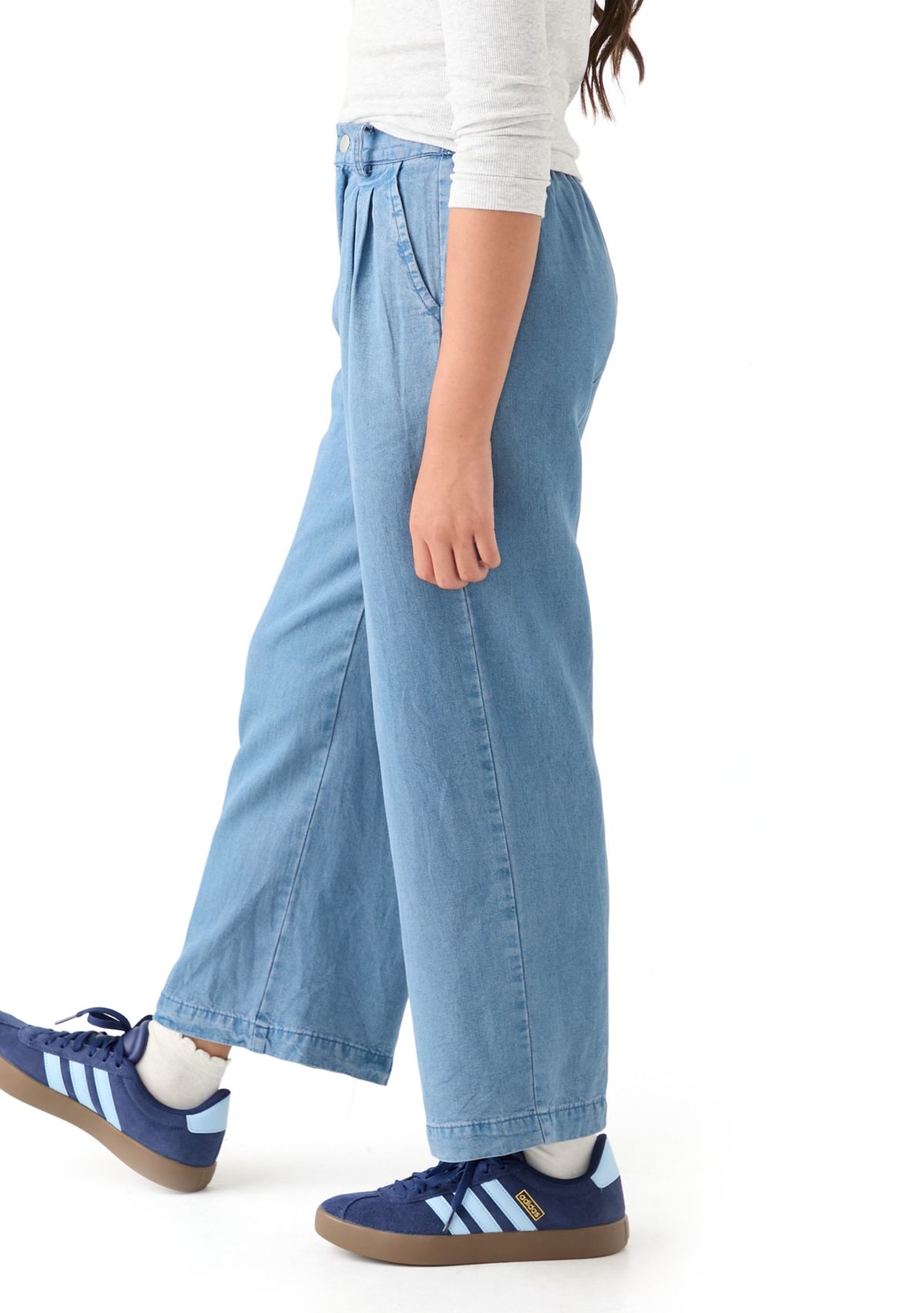 Girls 7-16 Pleated Detail Wide Leg Pants