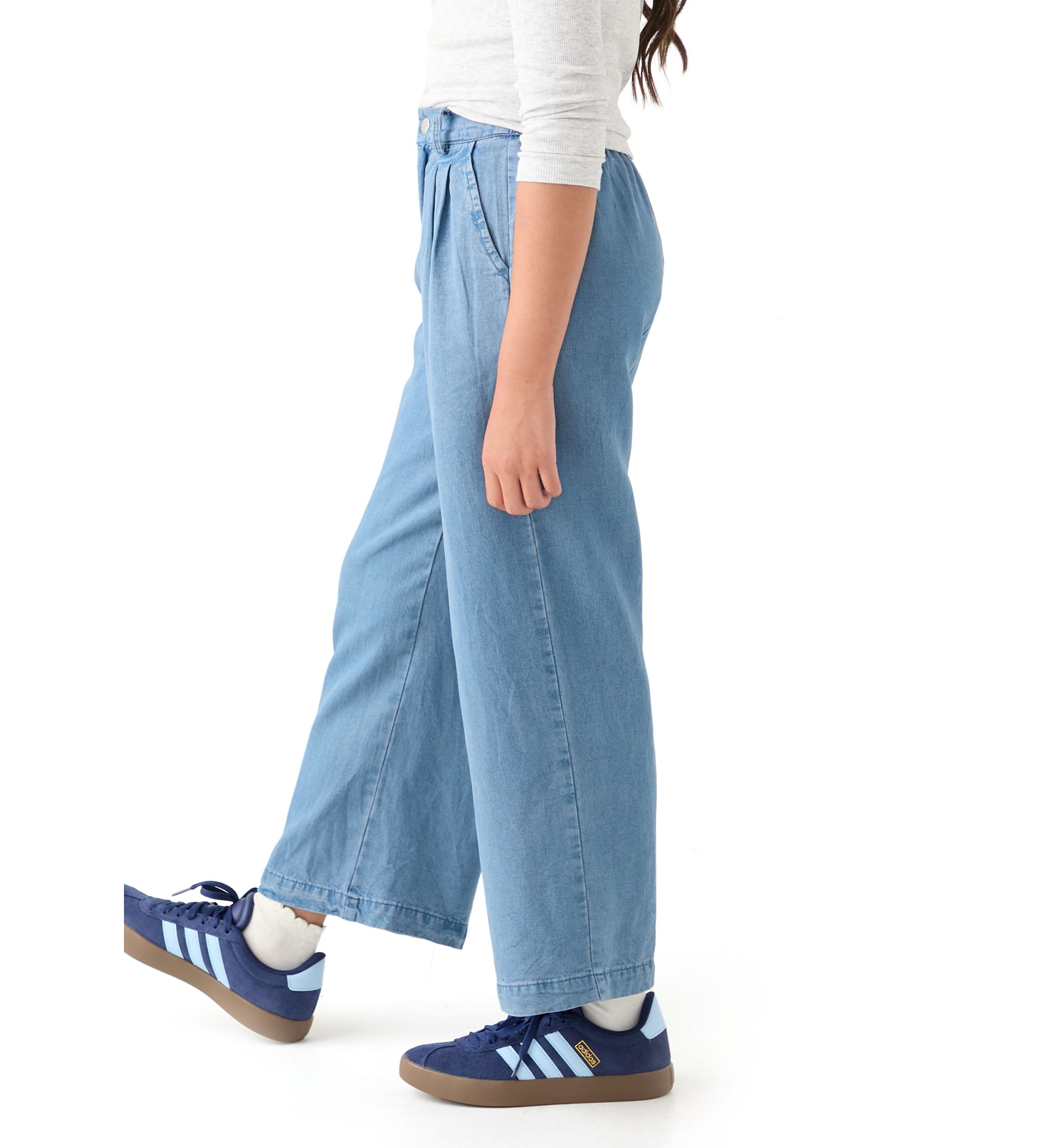 Girls 7-16 Pleated Detail Wide Leg Pants