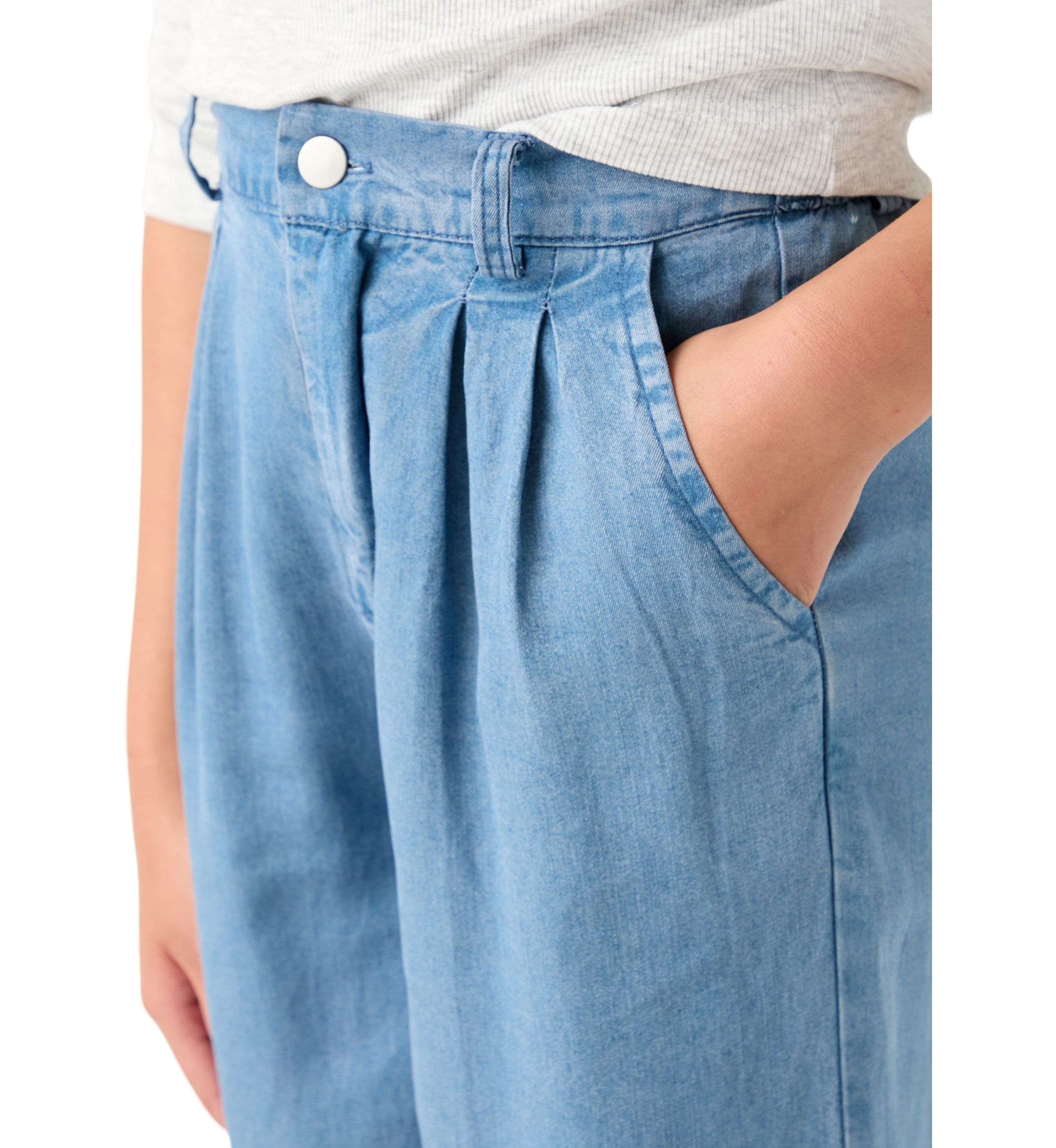Girls 7-16 Pleated Detail Wide Leg Pants