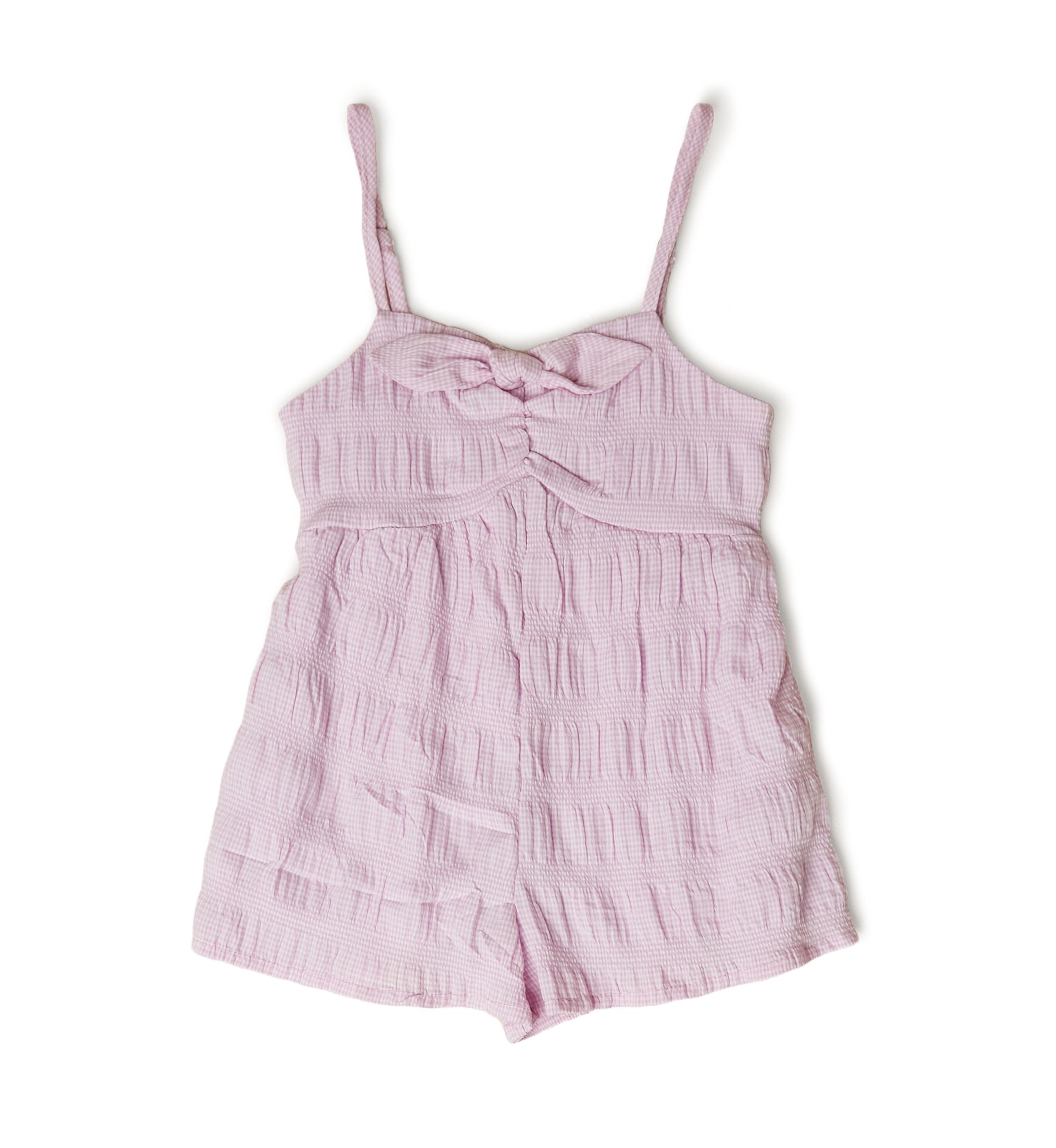 Girls 4-6x Textured Bow Front Romper