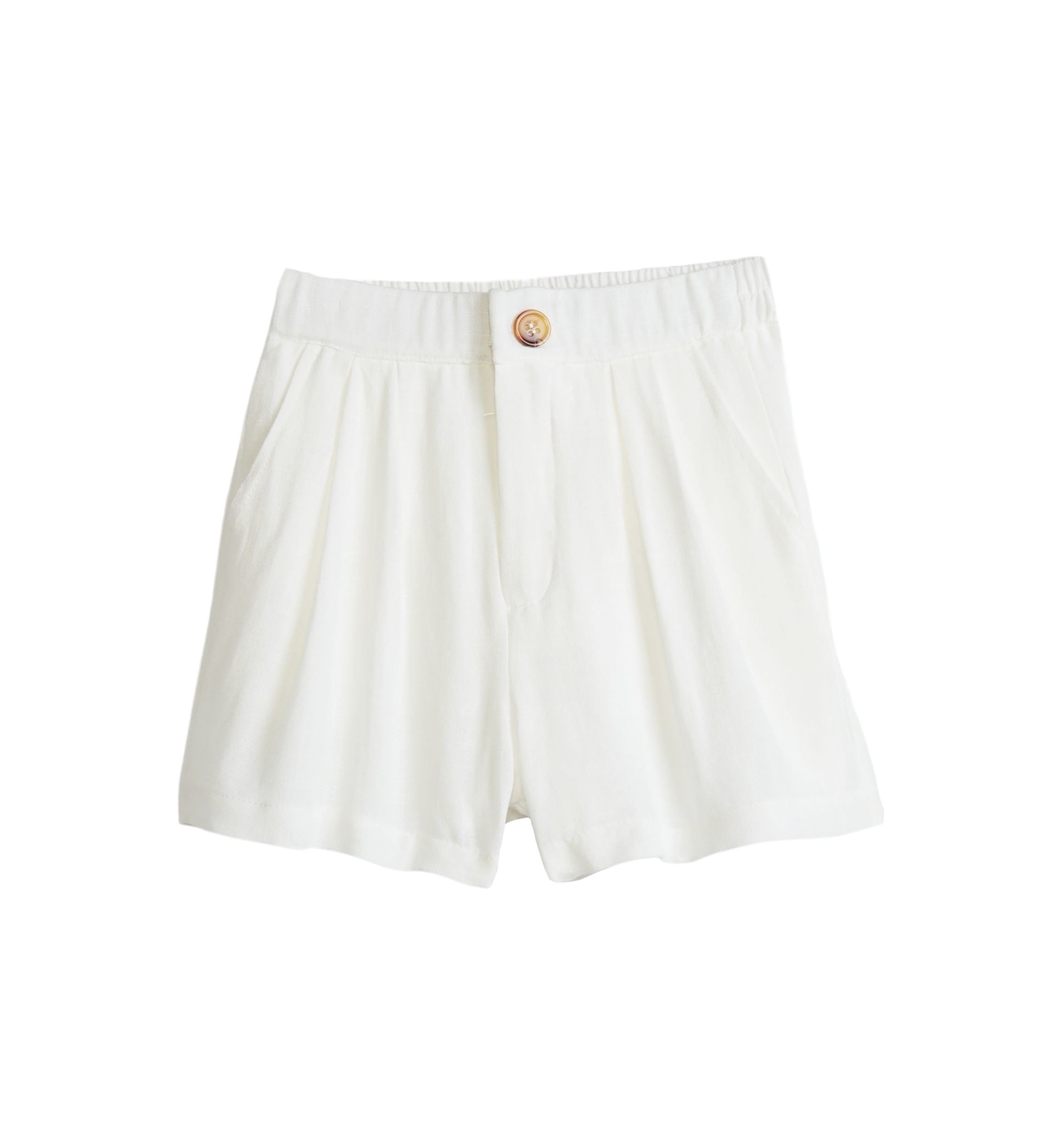 Girls 4-6x Pleated Detail Button Shorts