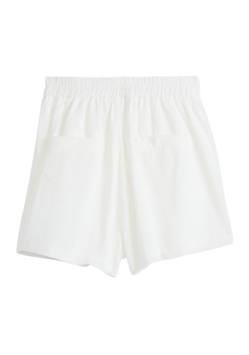 Girls 4-6x Pleated Detail Button Shorts