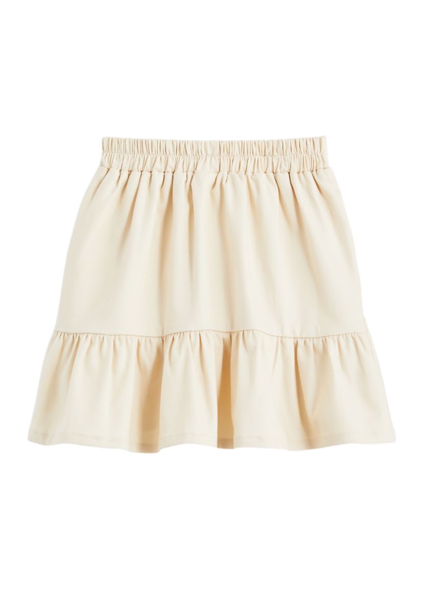 Girls 4-6x Cotton Poplin Asymmetrical Ruffle Skirt