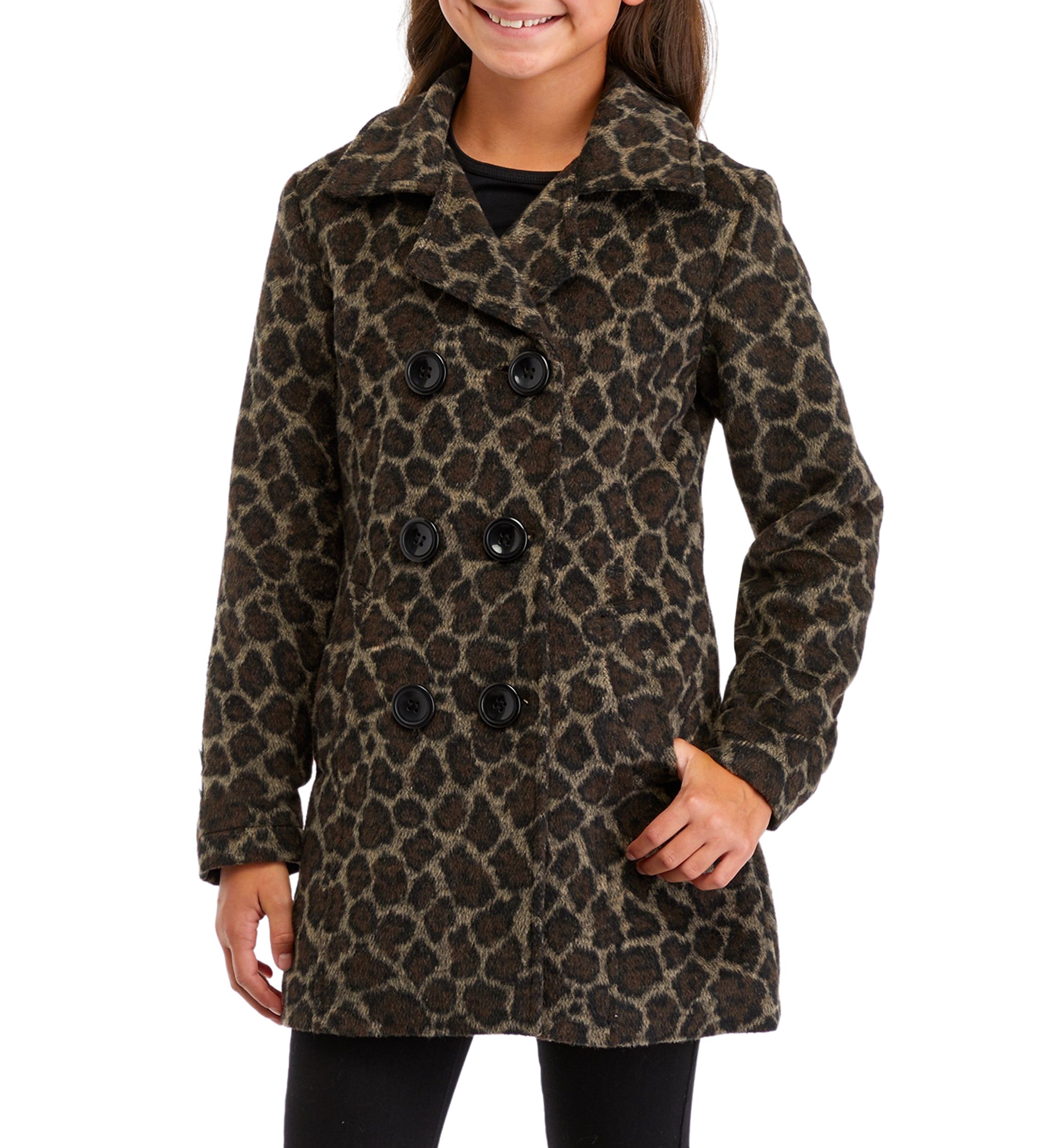 Girls 7-16 Printed Peacoat
