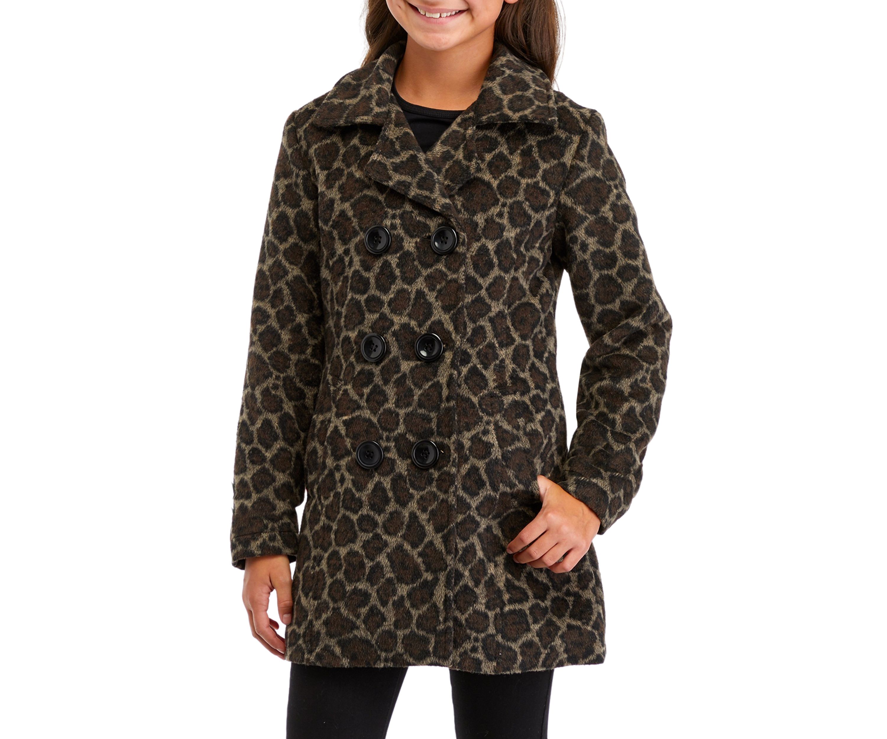 Girls 7-16 Printed Peacoat