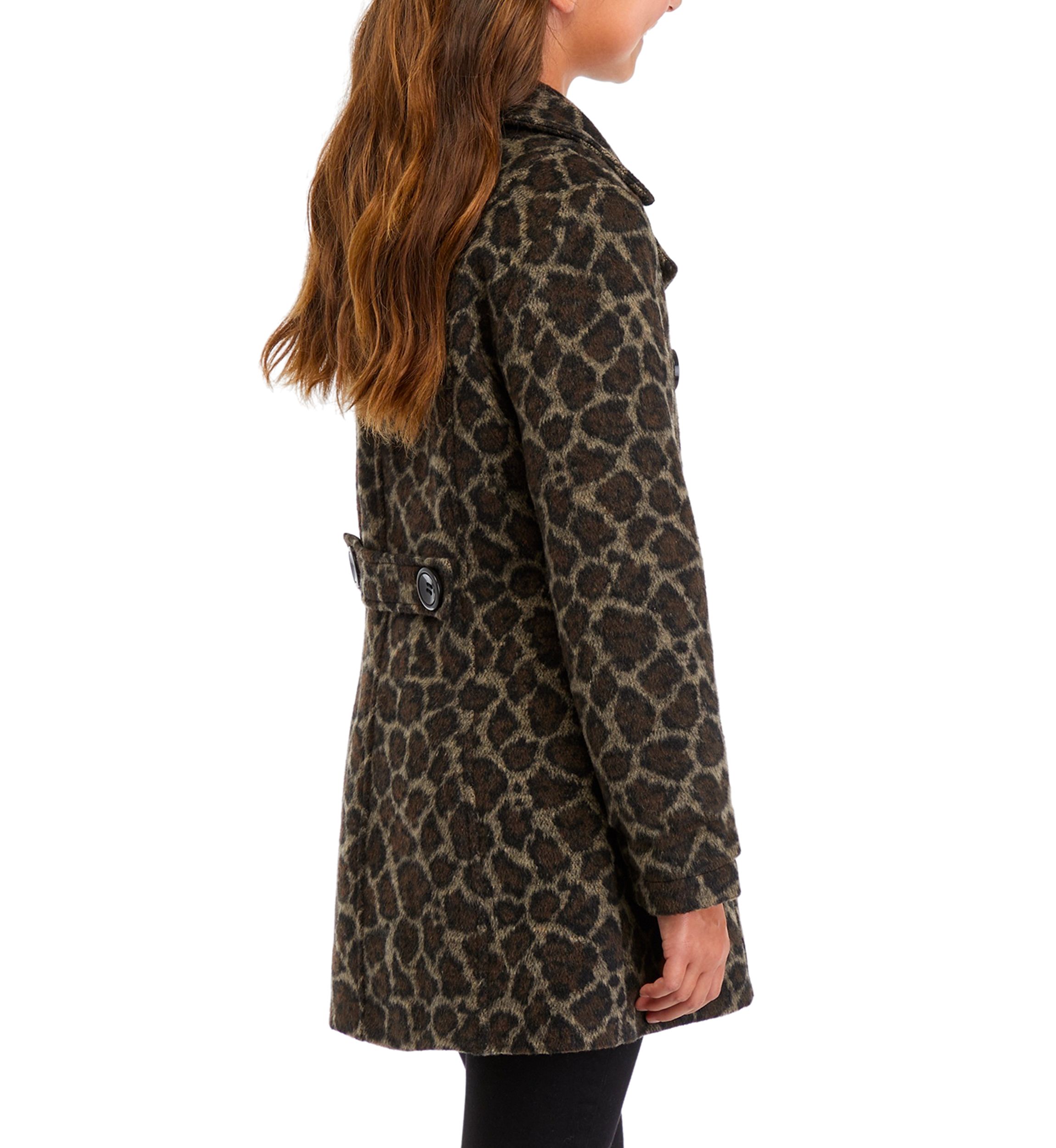 Girls 7-16 Printed Peacoat