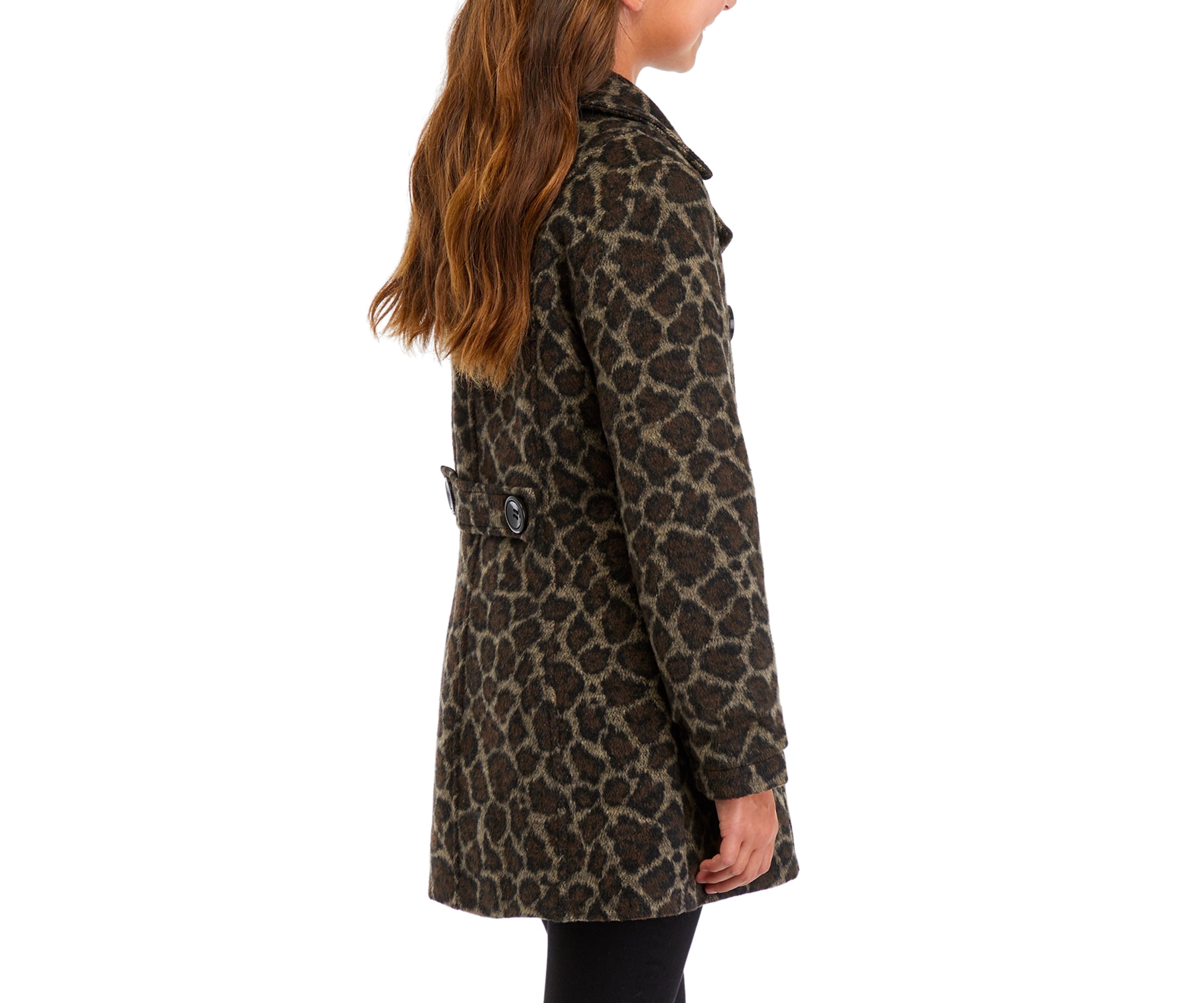Girls 7-16 Printed Peacoat