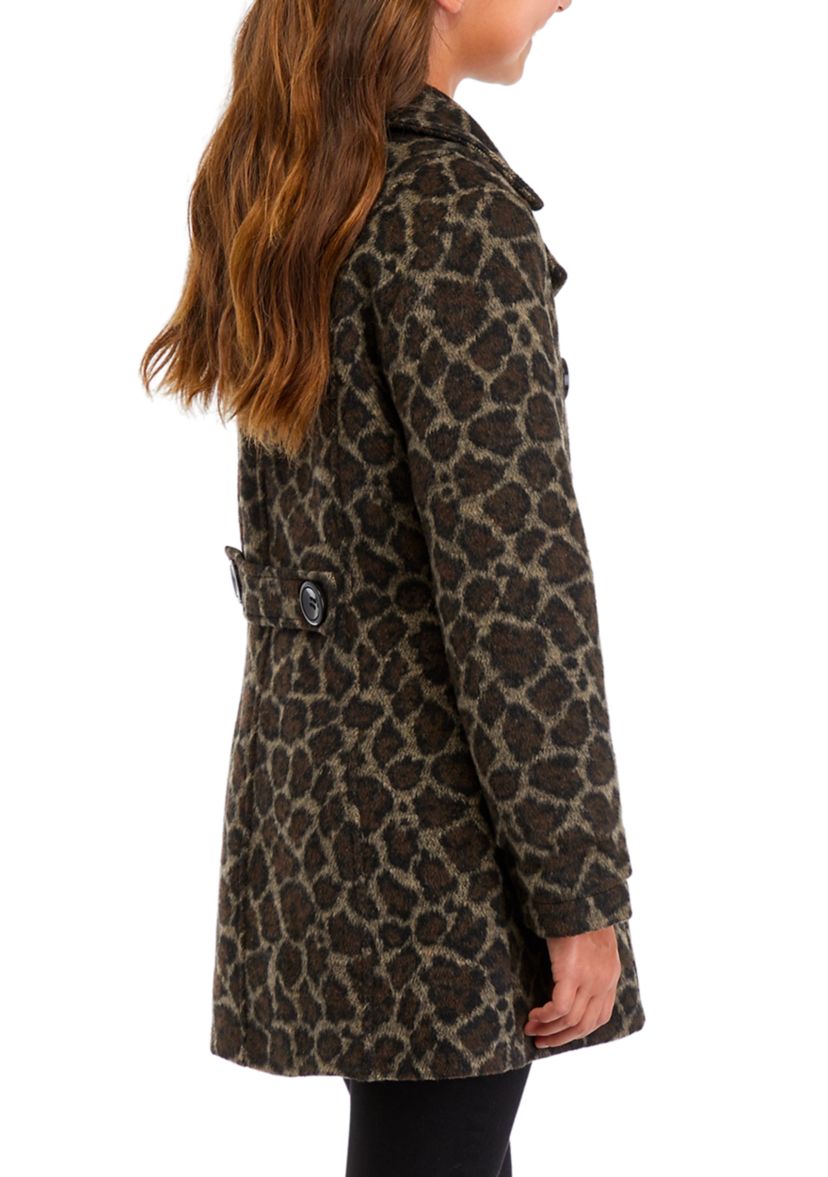 Girls 7-16 Printed Peacoat