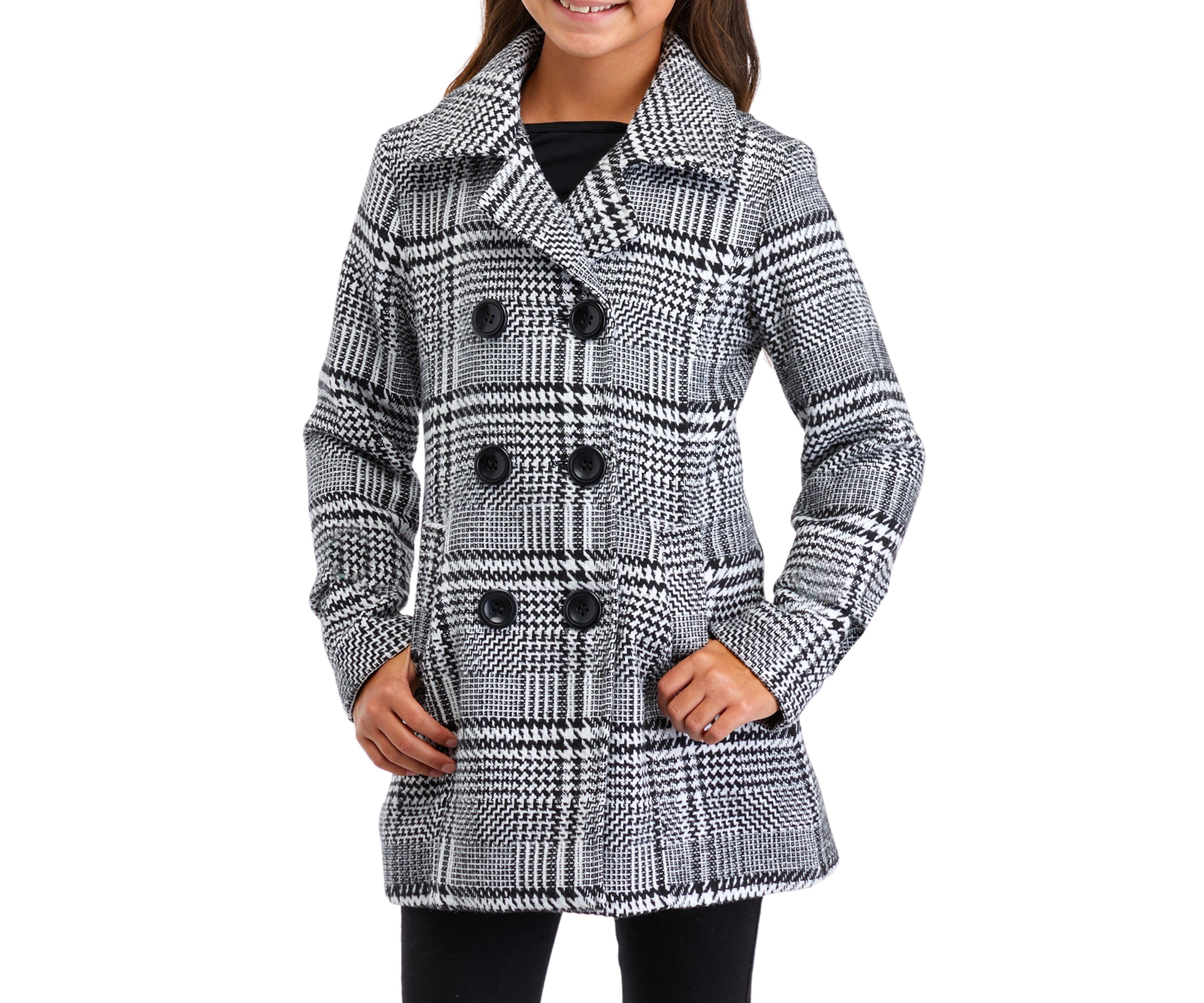 Girls 7-16 Printed Peacoat