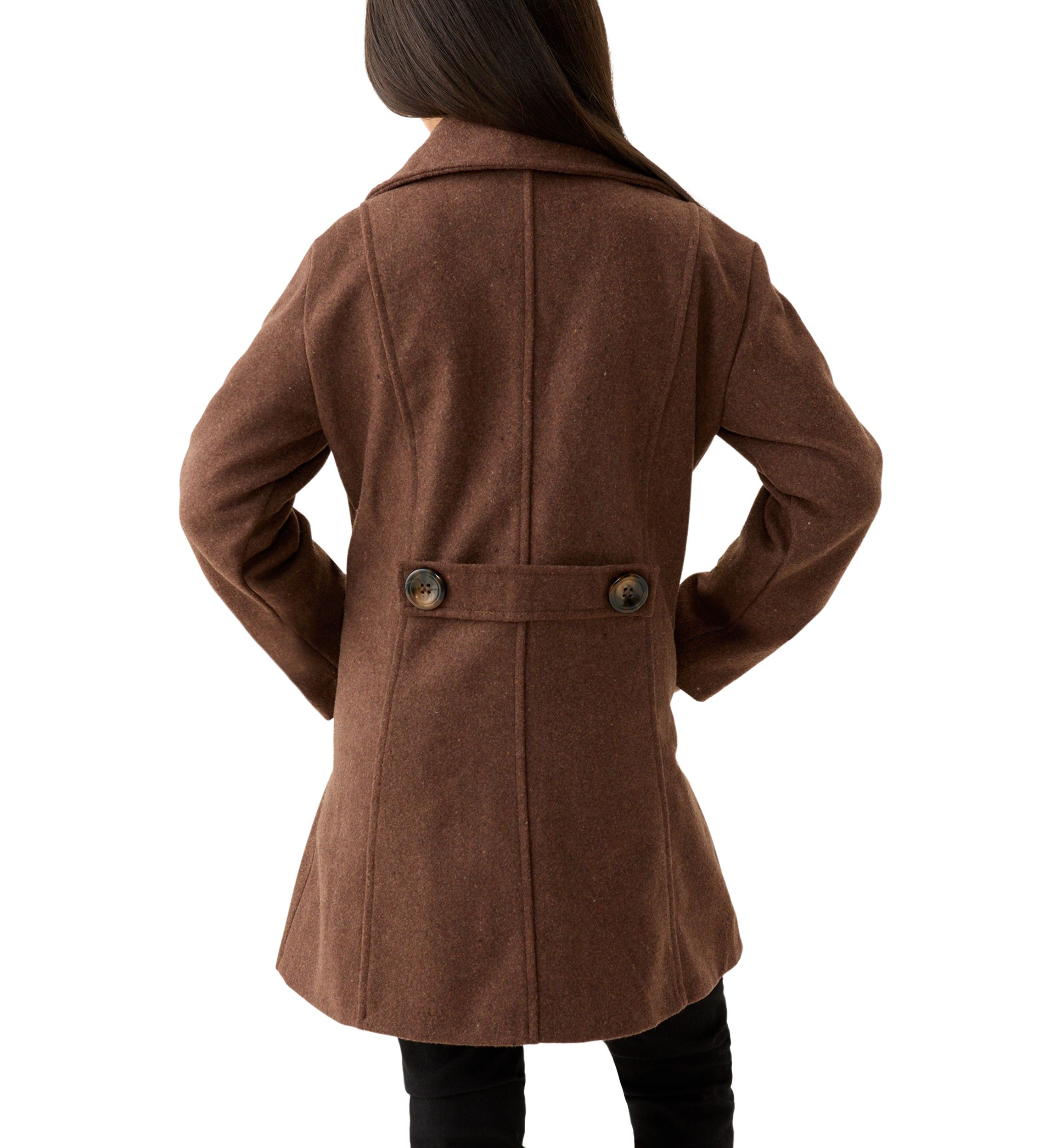 Girls 7-16 Faux Wool Peacoat