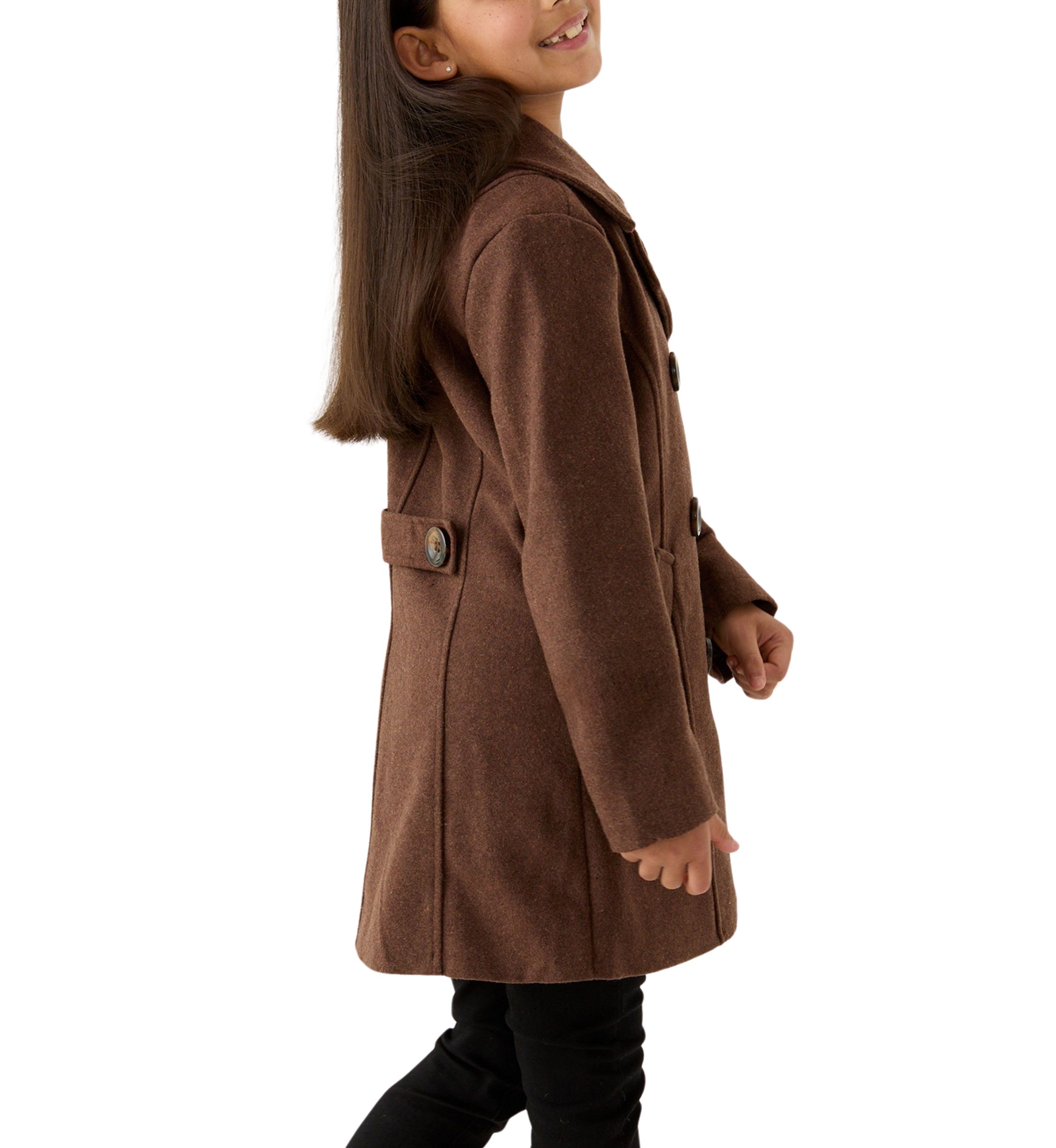 Girls 7-16 Faux Wool Peacoat