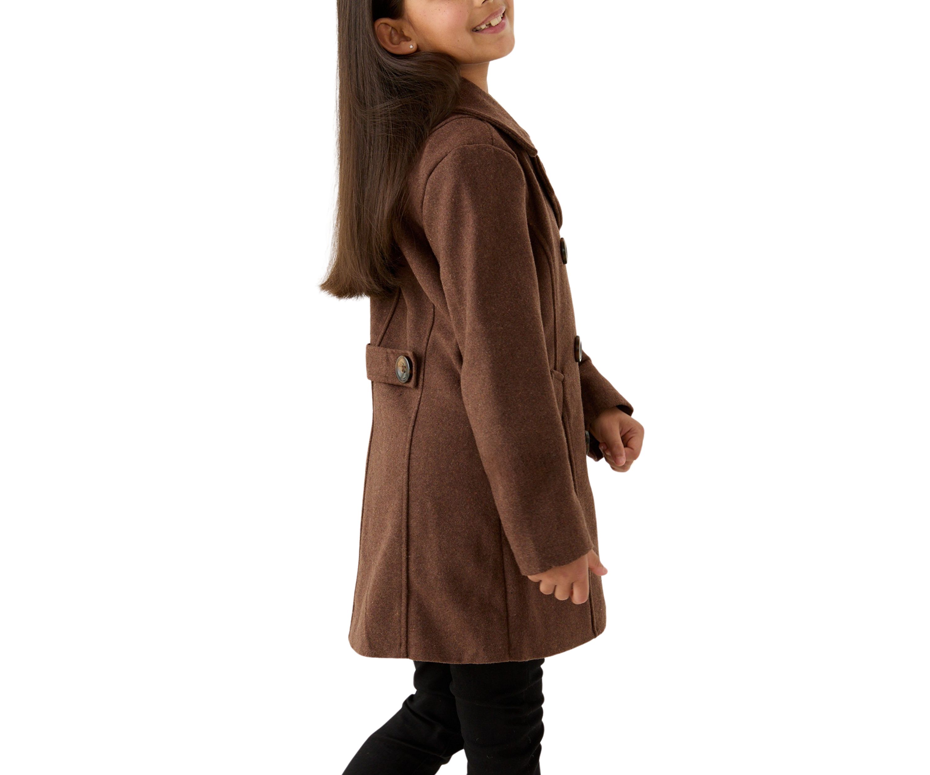 Girls 7-16 Faux Wool Peacoat
