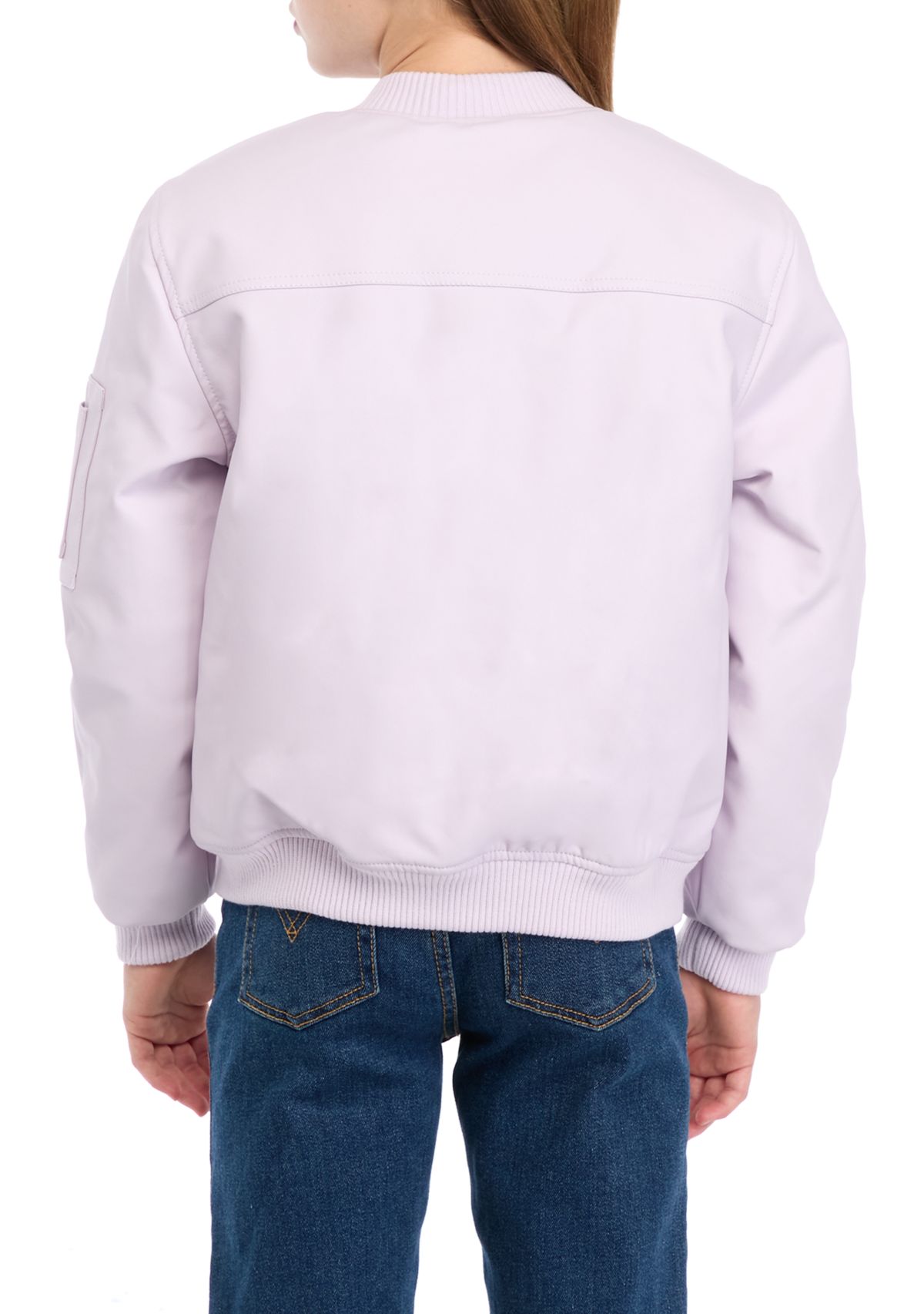 Girls 7-16 Pleather Bomber Jacket