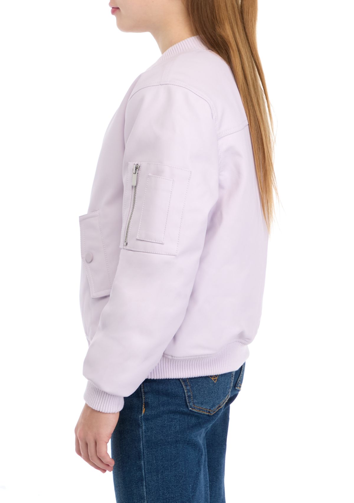Girls 7-16 Pleather Bomber Jacket