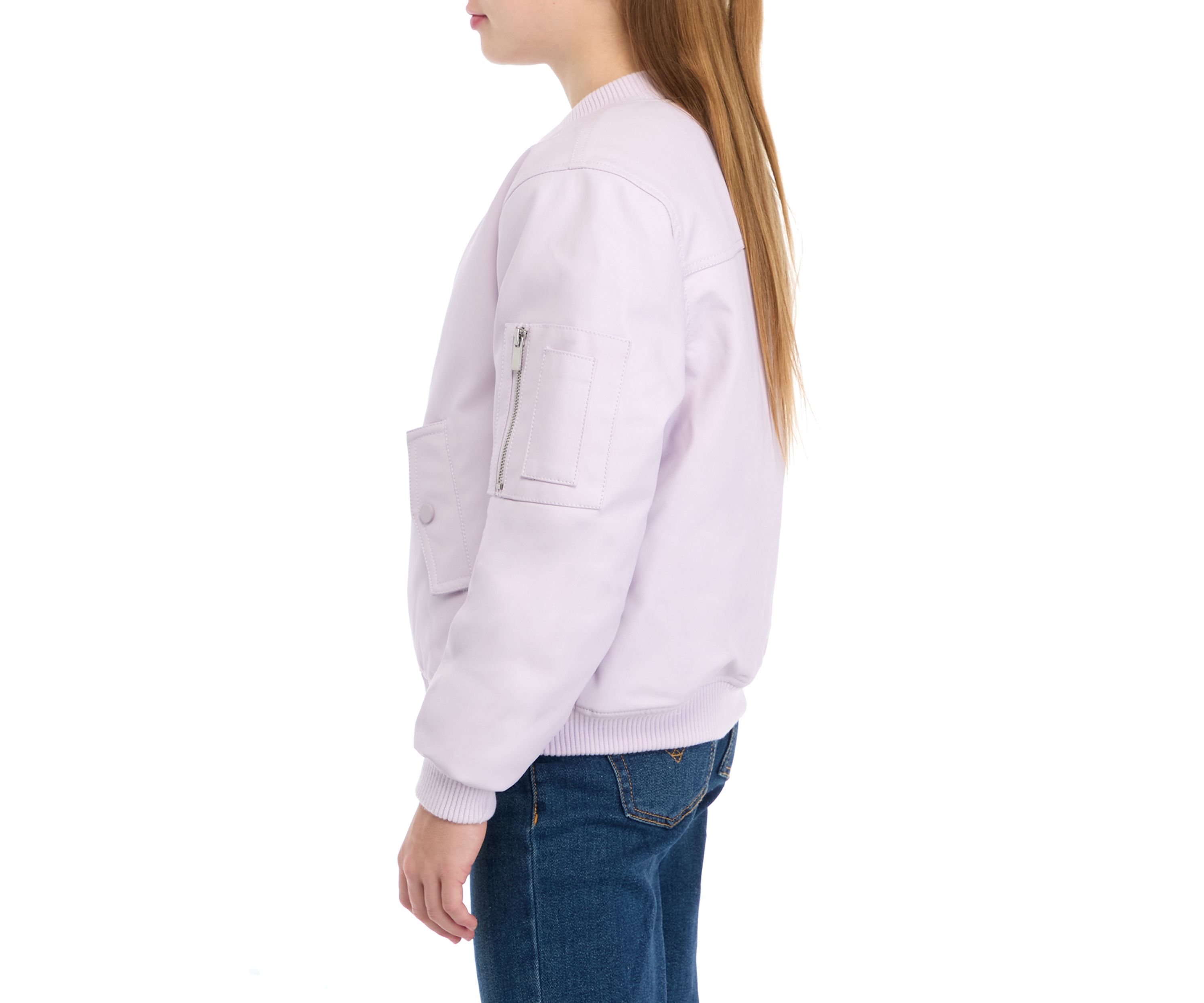 Girls 7-16 Pleather Bomber Jacket