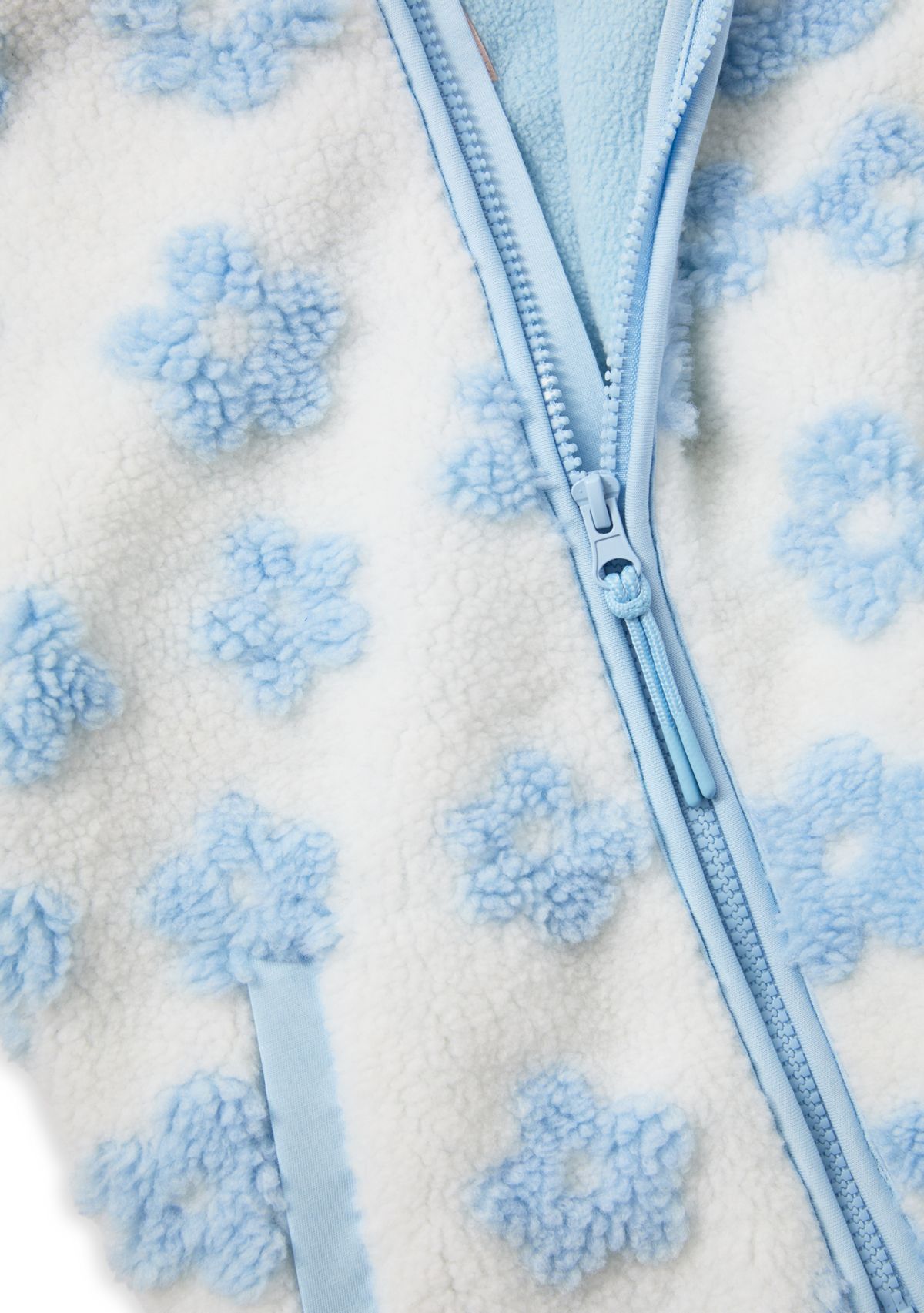 Girls 4-6x Blue Flowers Zip Through Jacket