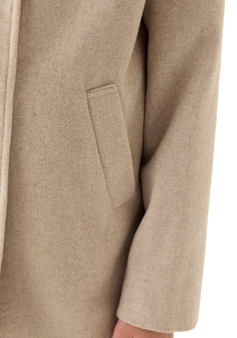 Girls 7-16 Oatmeal Faux Wool Button Down Coat