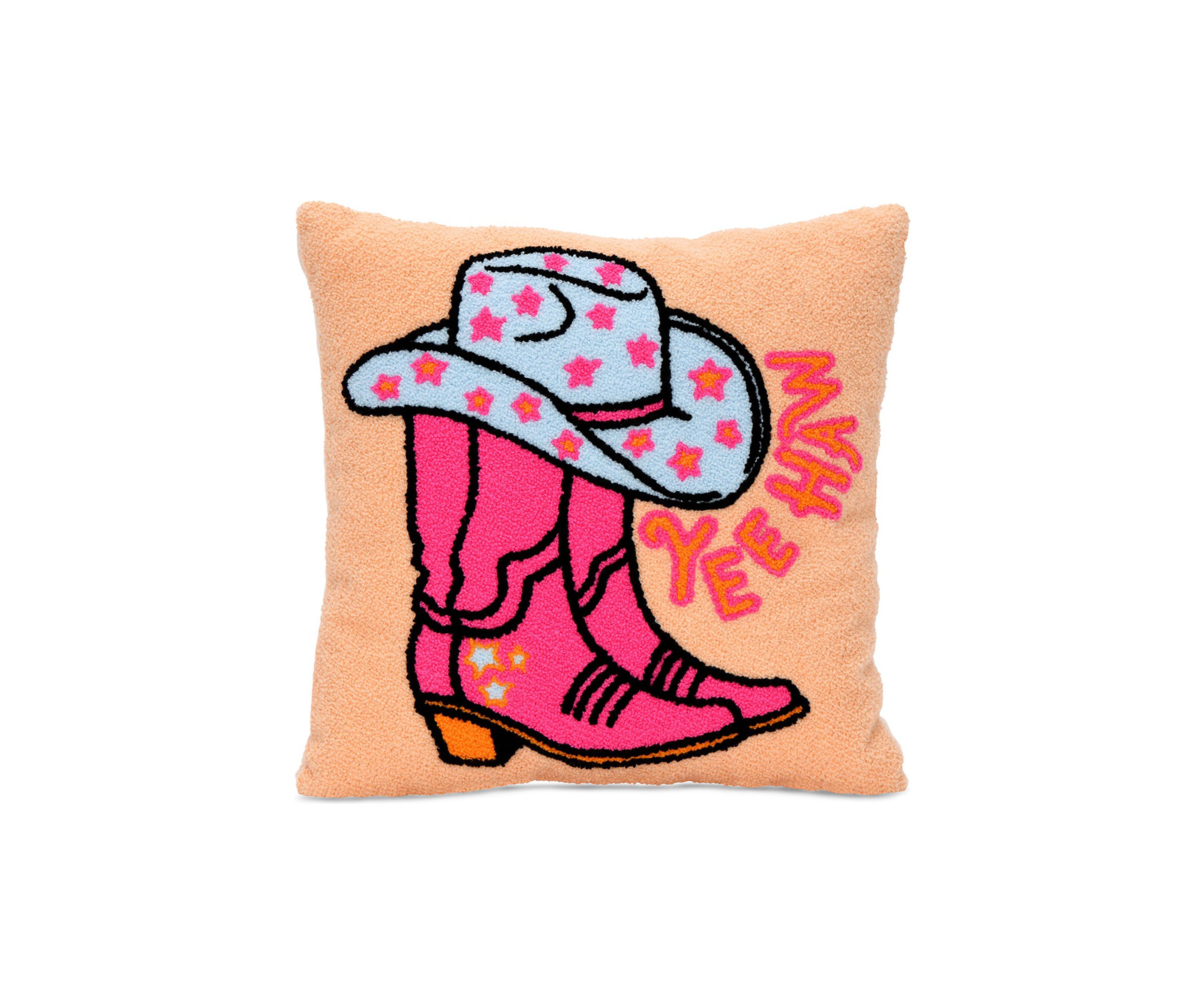 Tween Chenille Cowgirl Boot Pillow 