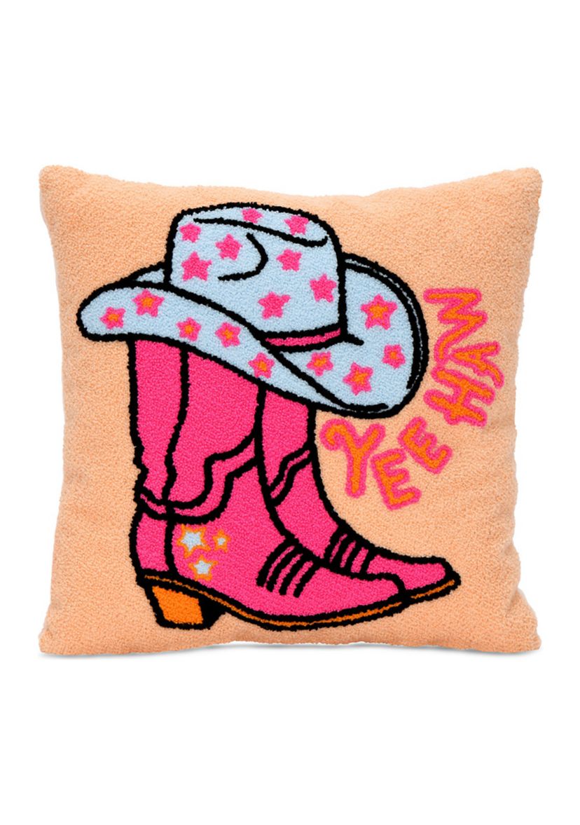 Tween Chenille Cowgirl Boot Pillow 
