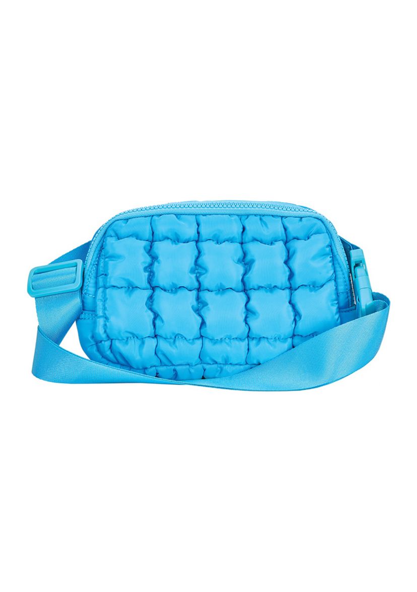 Bright Blue Quilted Belt Bag 