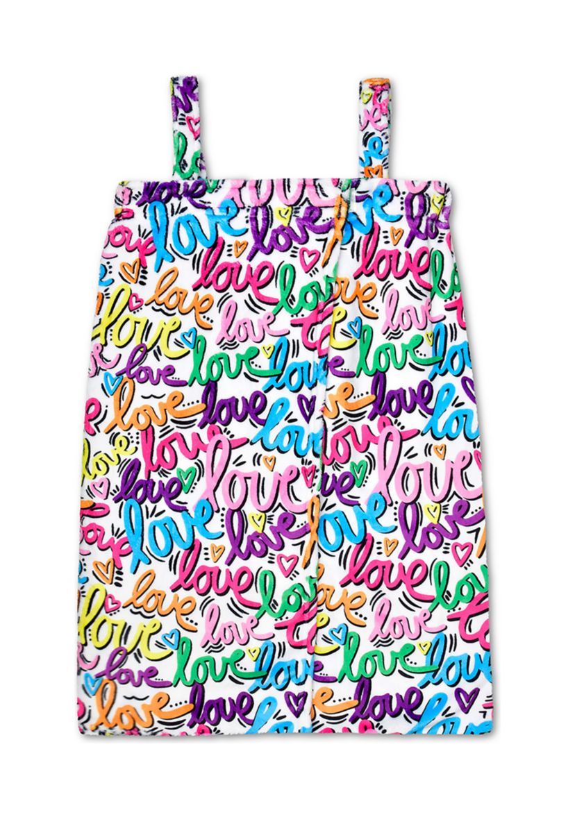 Girls 7-16 Corey Paige Love Letters Printed Spa Wrap