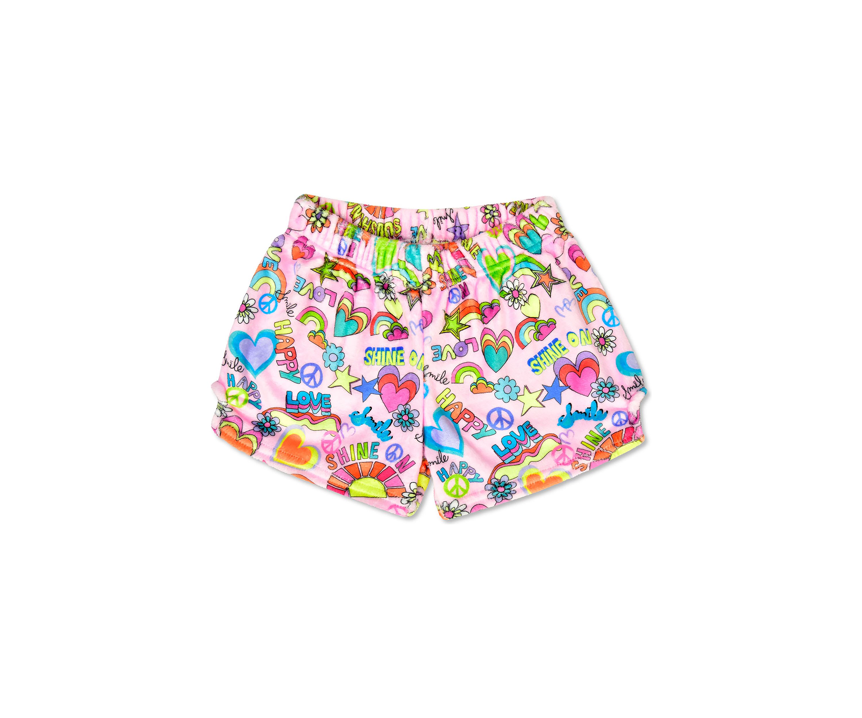 Girls 7-16 Sunshine Printed Plush Shorts