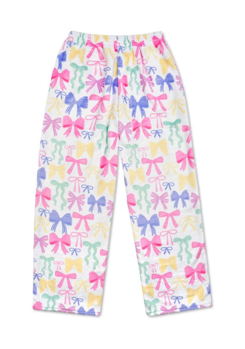 Girls 7-16 Pretty bows Plush Pants