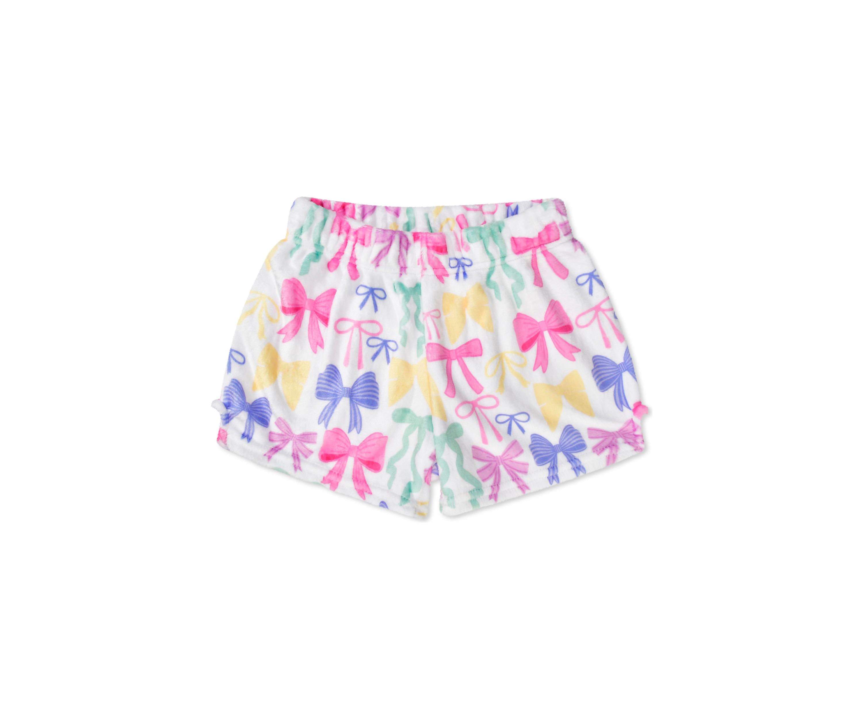 Girls 7-16 Pretty Bows Plush Sleep Shorts