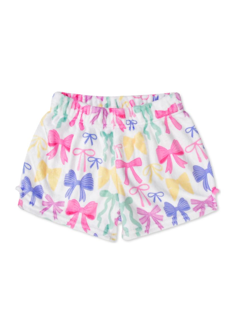 Girls 7-16 Pretty Bows Plush Sleep Shorts