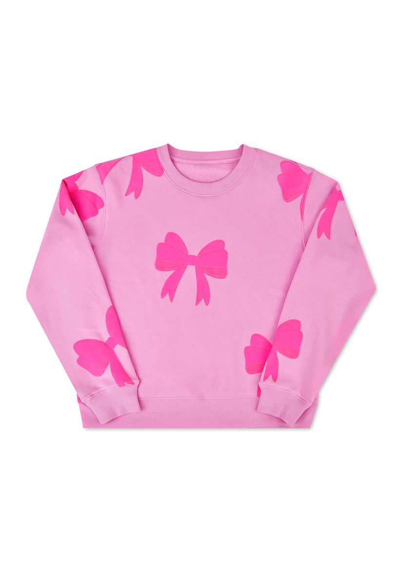 Girls 7-16 Ribbon Bows Sweater