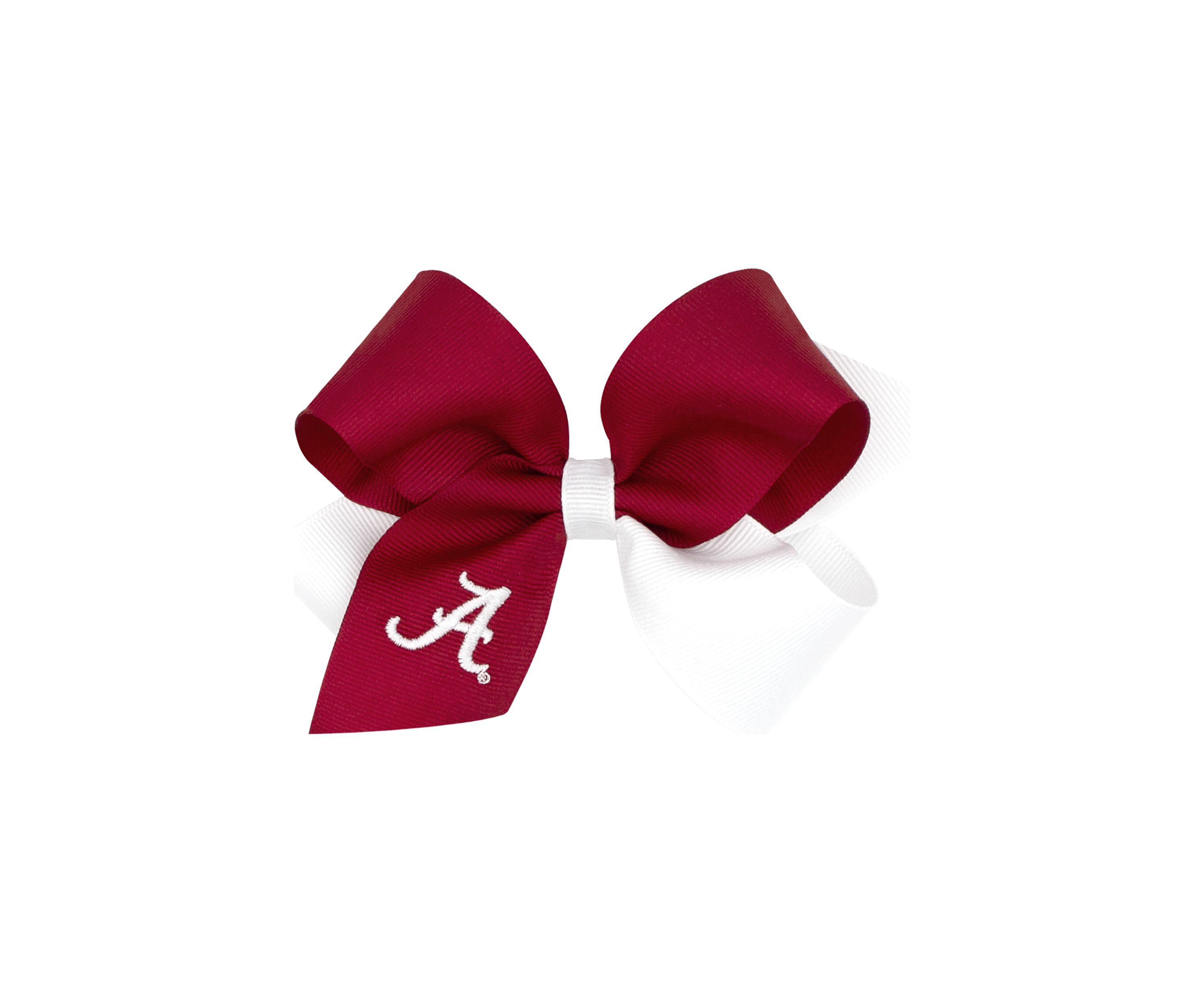 NCAA Medium Two-Tone Grosgrain Bow with Embroidered Collegiate Logo