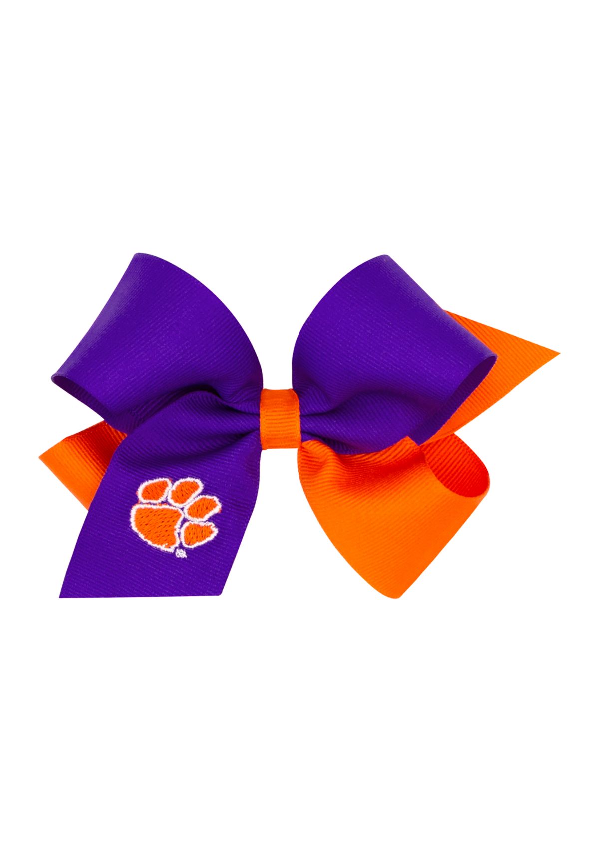 NCAA Medium Two-Tone Grosgrain Bow with Embroidered Collegiate Logo
